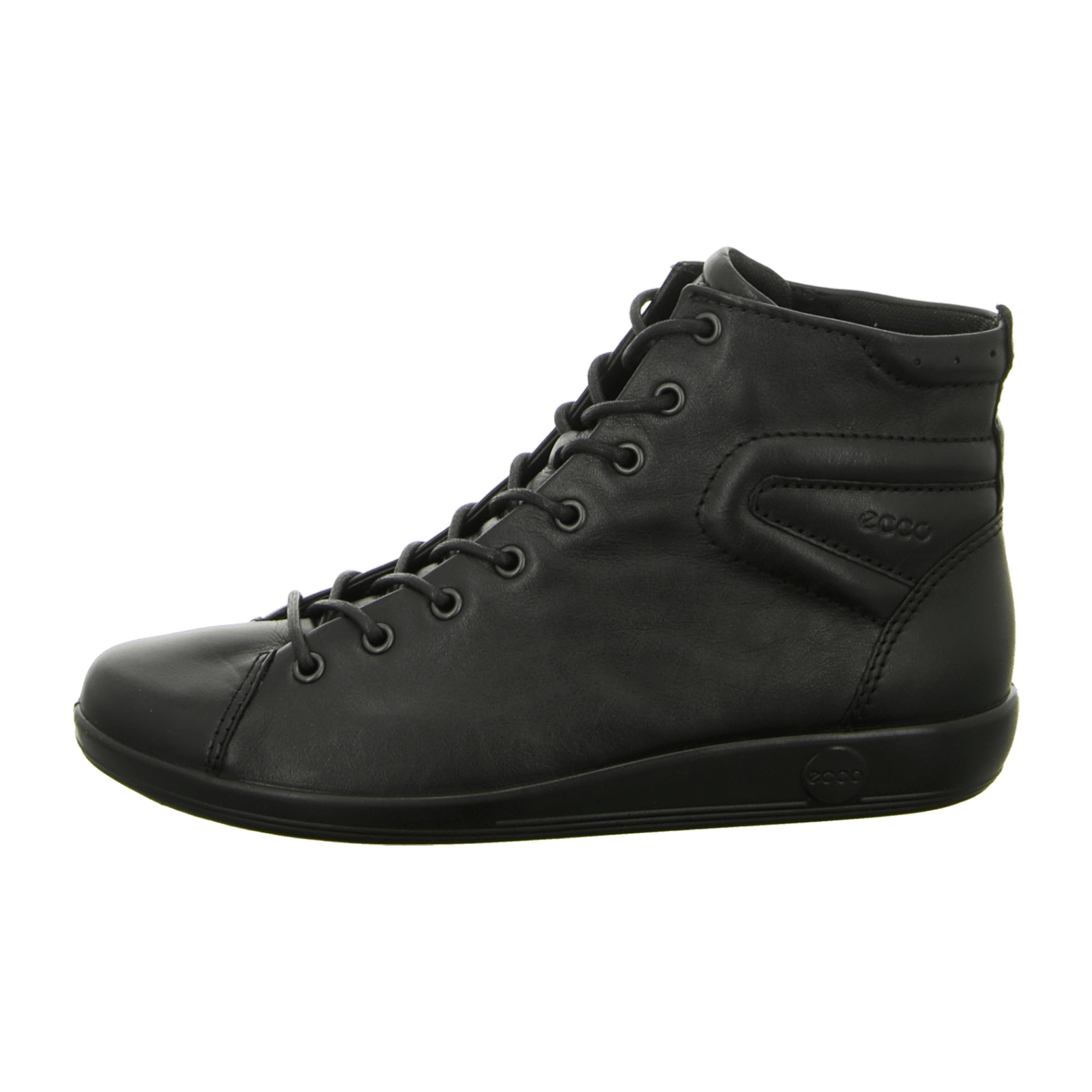 Ecco Soft 2.0 Women's Lace-Up Ankle Boots - Black Leather