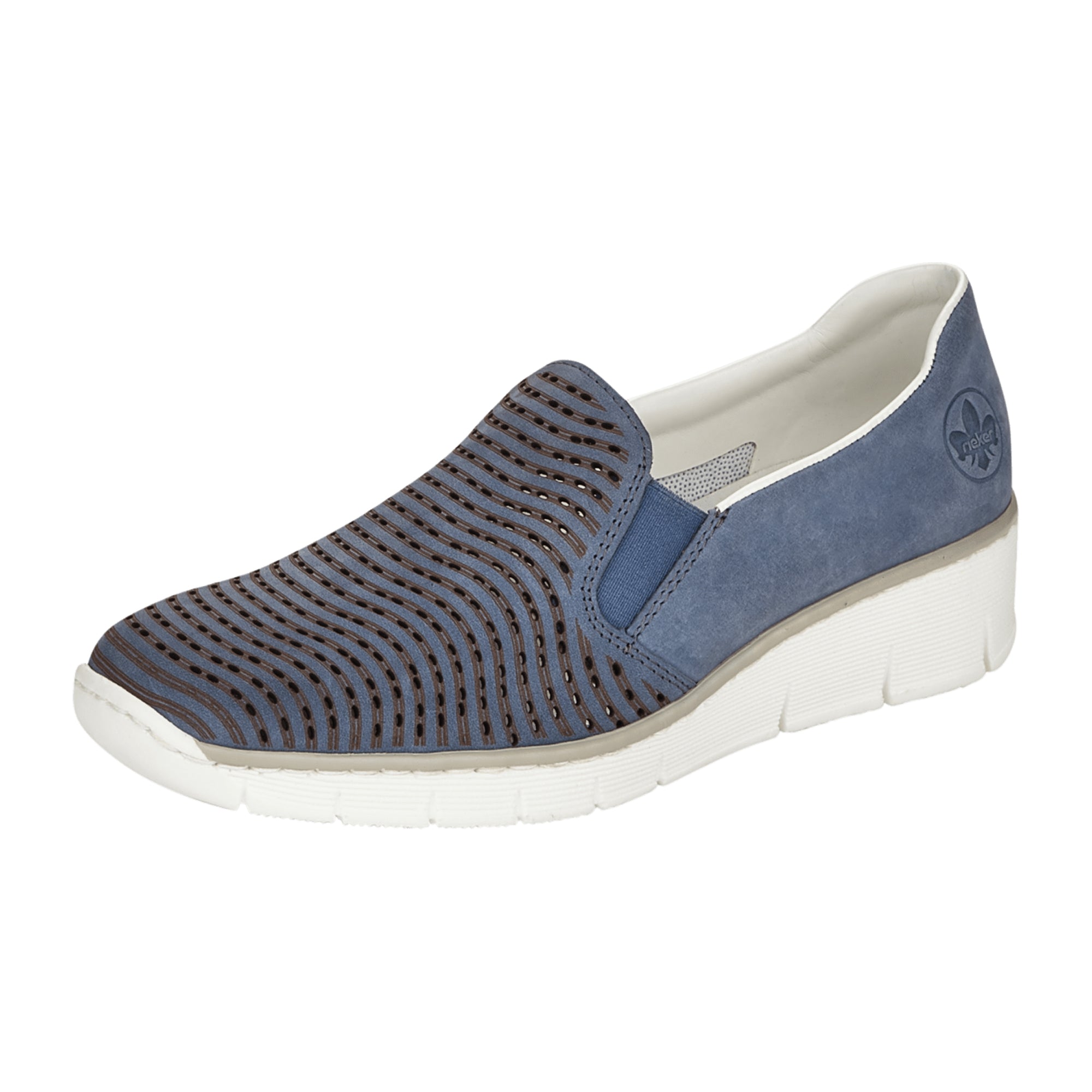 Rieker Comfortable Blue Slip-On Shoes for Women Model 5379214