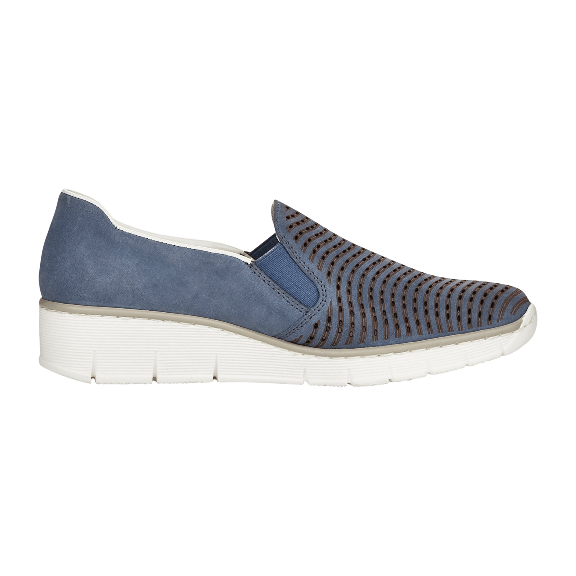 Rieker Comfortable Blue Slip-On Shoes for Women Model 5379214