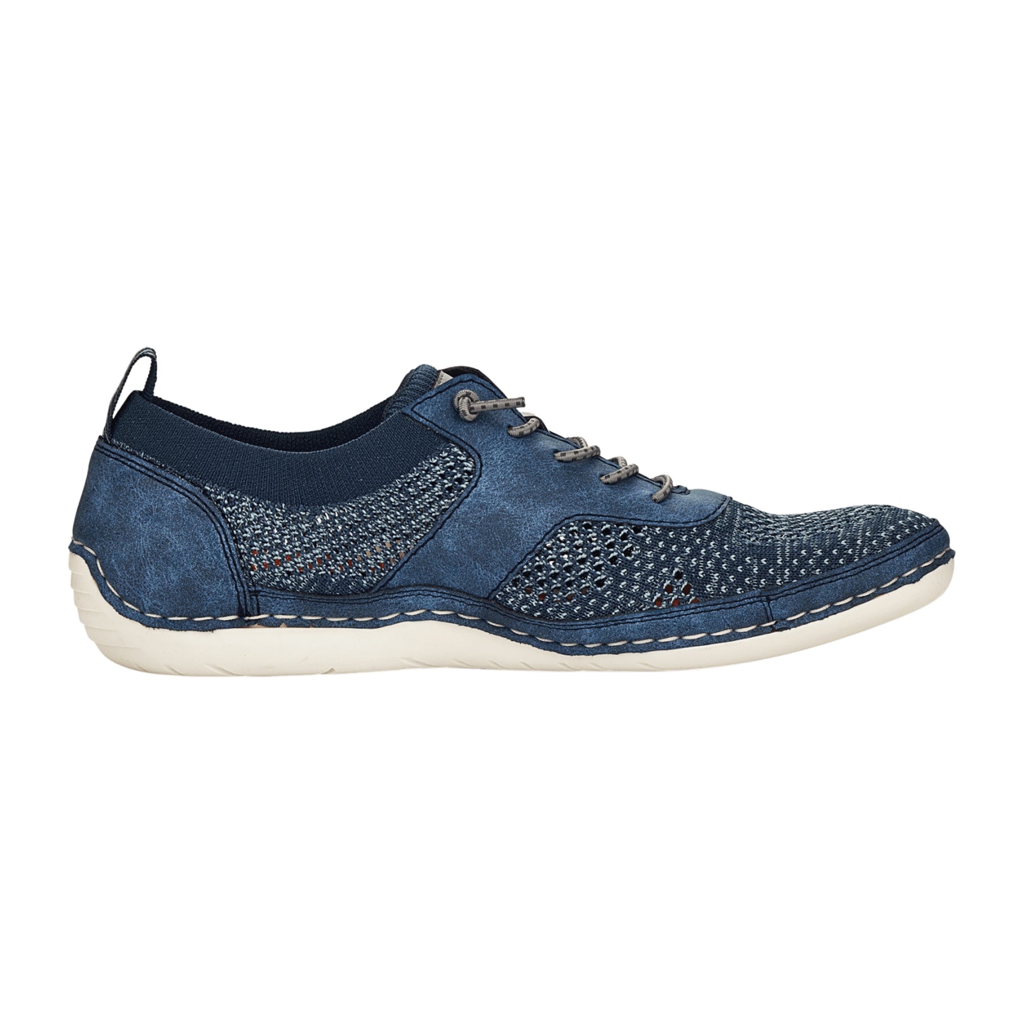Rieker Blue Slip-On Shoes Breathable Textile Upper Removable Insole Comfortable Fit