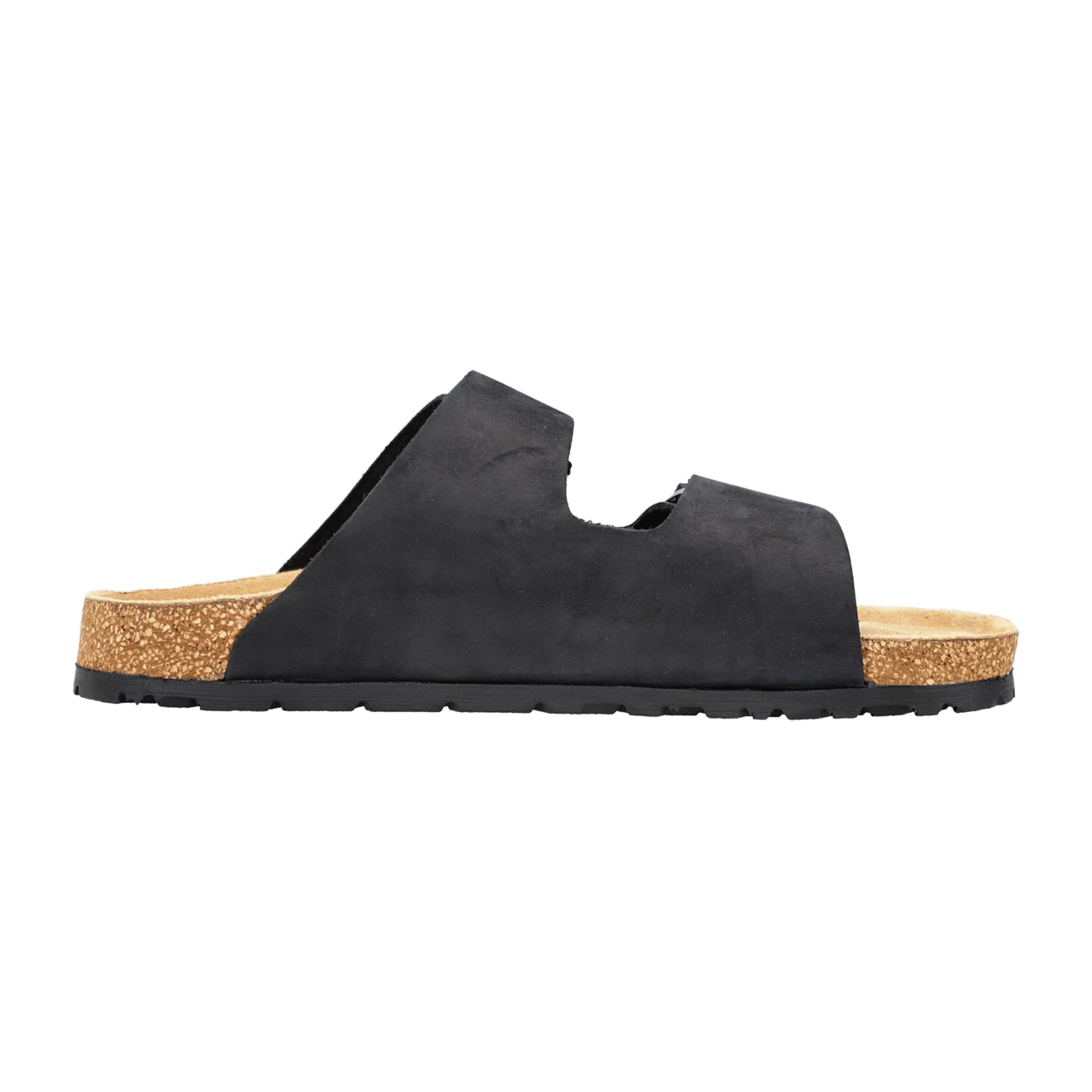 Rieker Men's Black Sandals, Comfortable Synthetic Slip-On with Buckle Closure