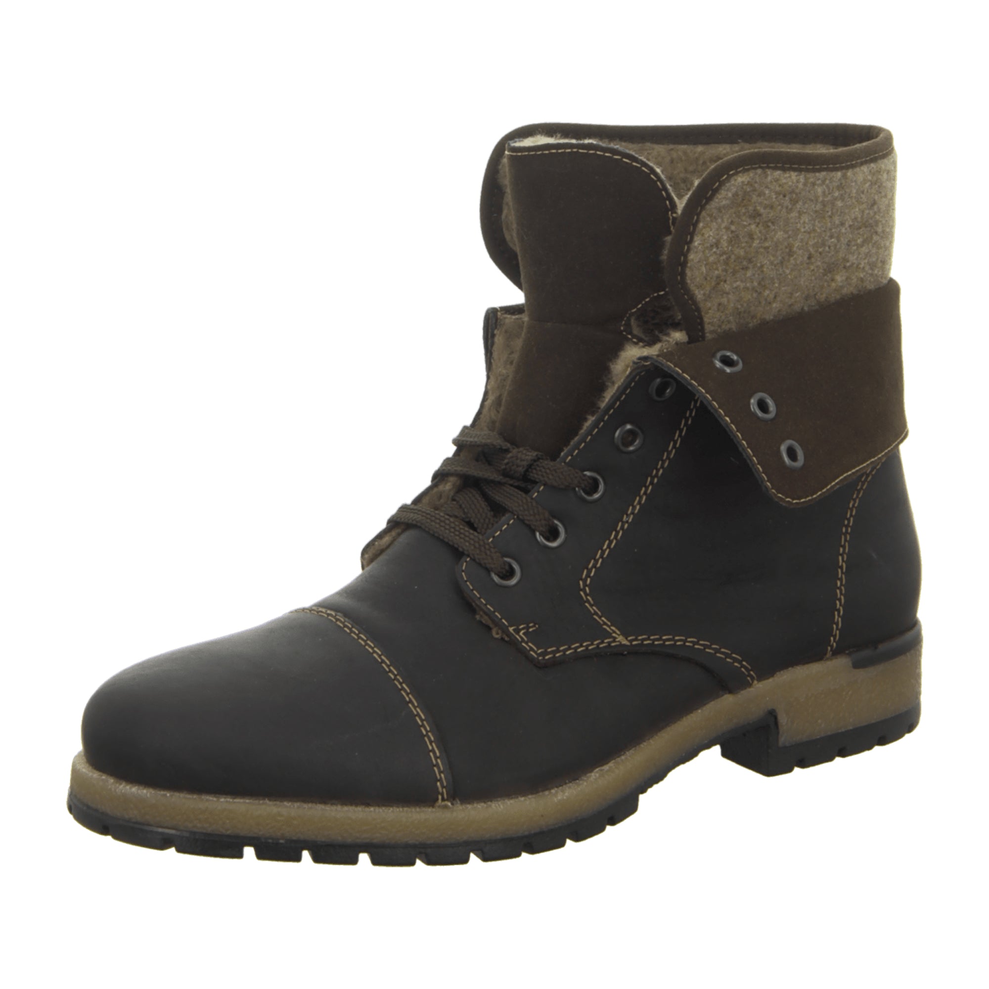 Rieker Brown Leather Men's Boots Lace-Up Ankle High Fall Winter