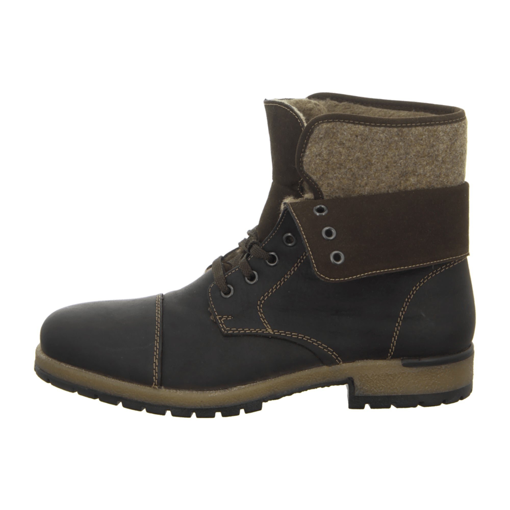 Rieker Brown Leather Men's Boots Lace-Up Ankle High Fall Winter