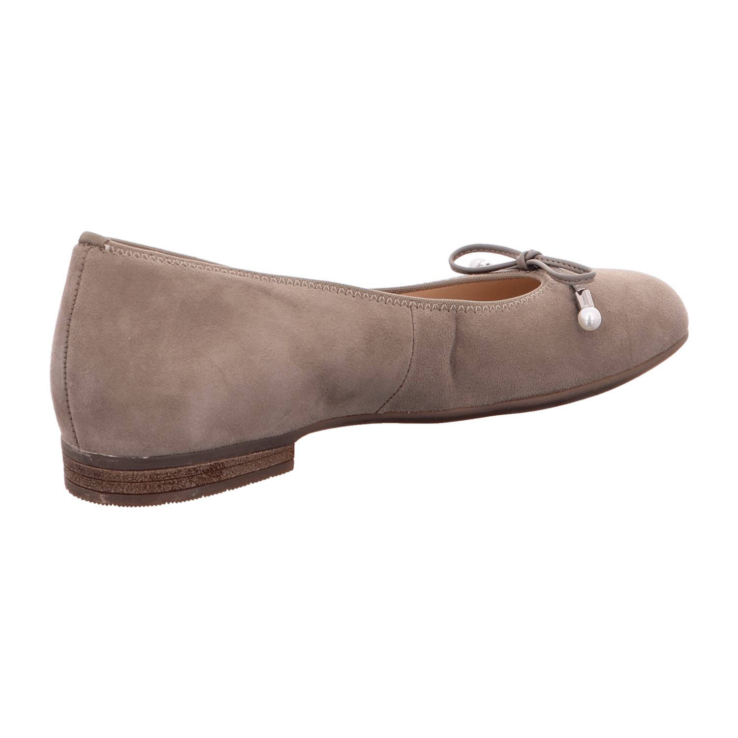 ARA SARDINIA Women's Suede Ballet Flats in Beige with Round Toe and Leather Lining