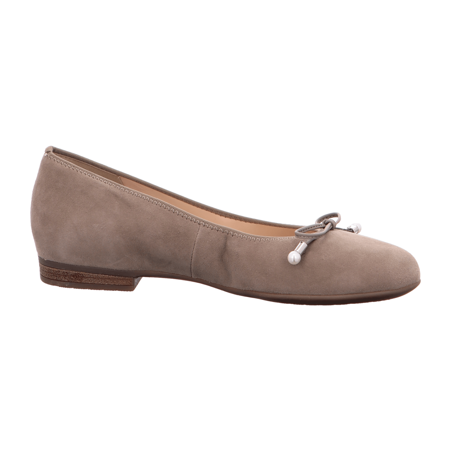 ARA SARDINIA Women's Suede Ballet Flats in Beige with Round Toe and Leather Lining