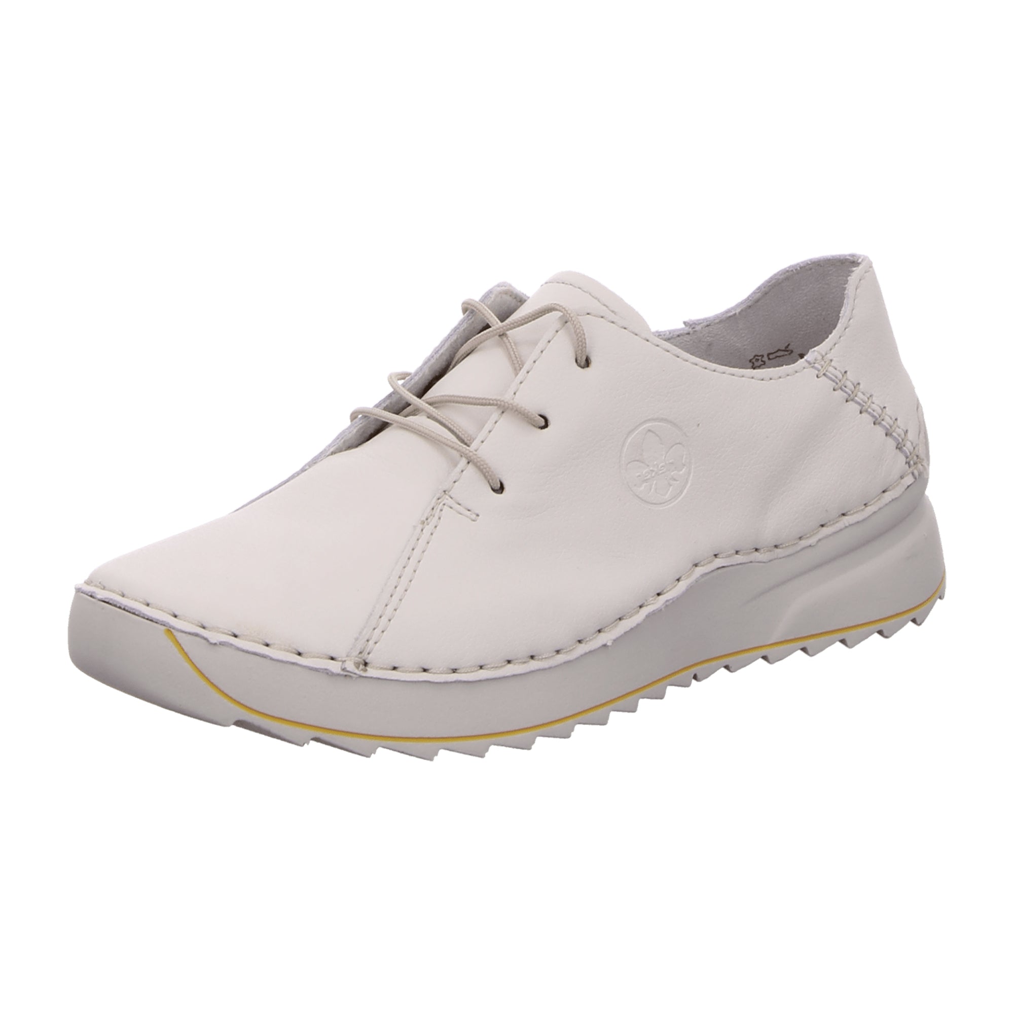 Rieker Comfortable White Lace-Up Shoes for Women Synthetic Textile Lining