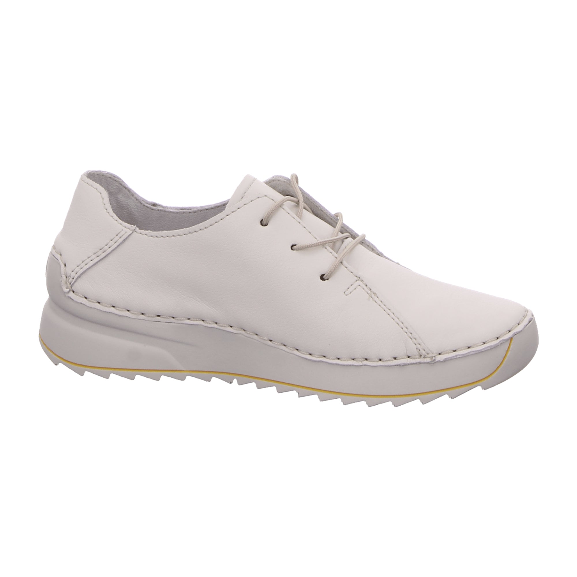 Rieker Comfortable White Lace-Up Shoes for Women Synthetic Textile Lining