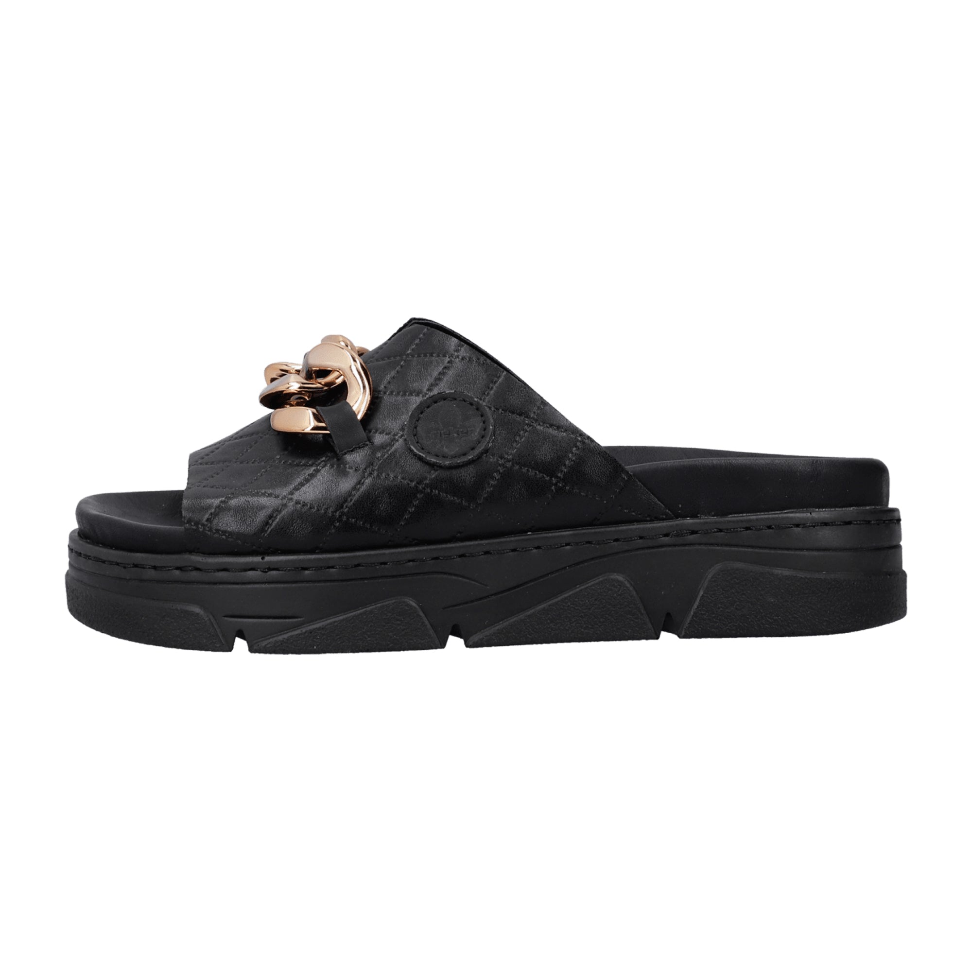 Rieker FSK Women's Black Sandals Slip-On Synthetic Leather Spring Summer Shoes