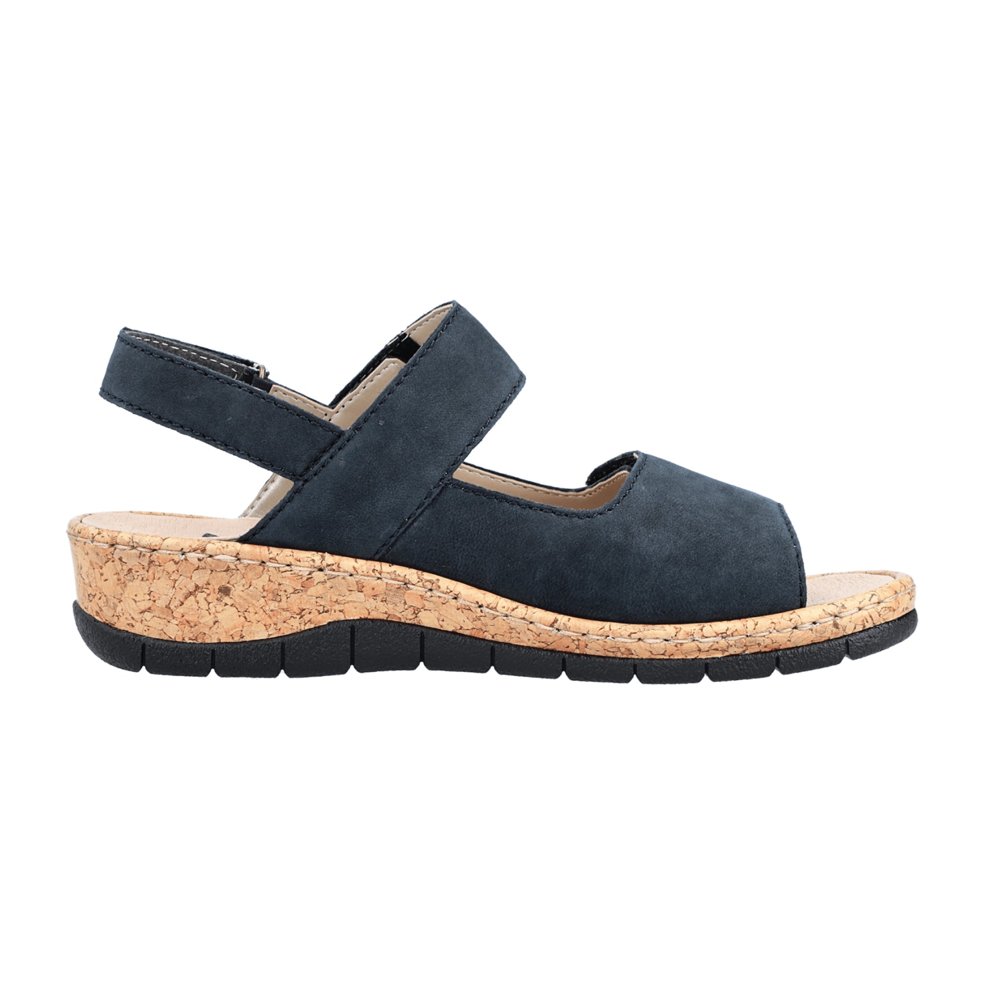 Rieker Comfort Sandals for Kids Blue Leather Straps with Velcro Closure