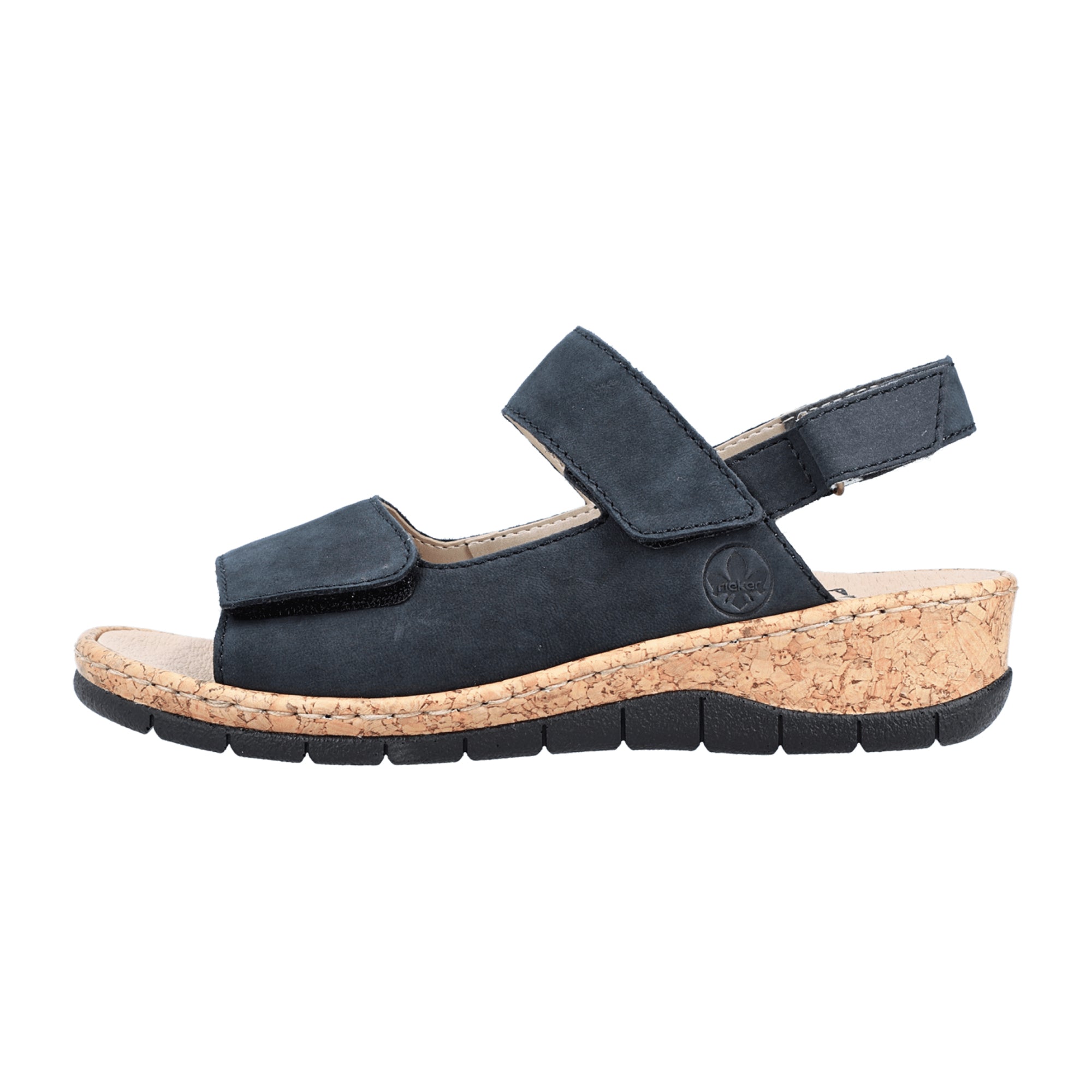 Rieker Comfort Sandals for Kids Blue Leather Straps with Velcro Closure