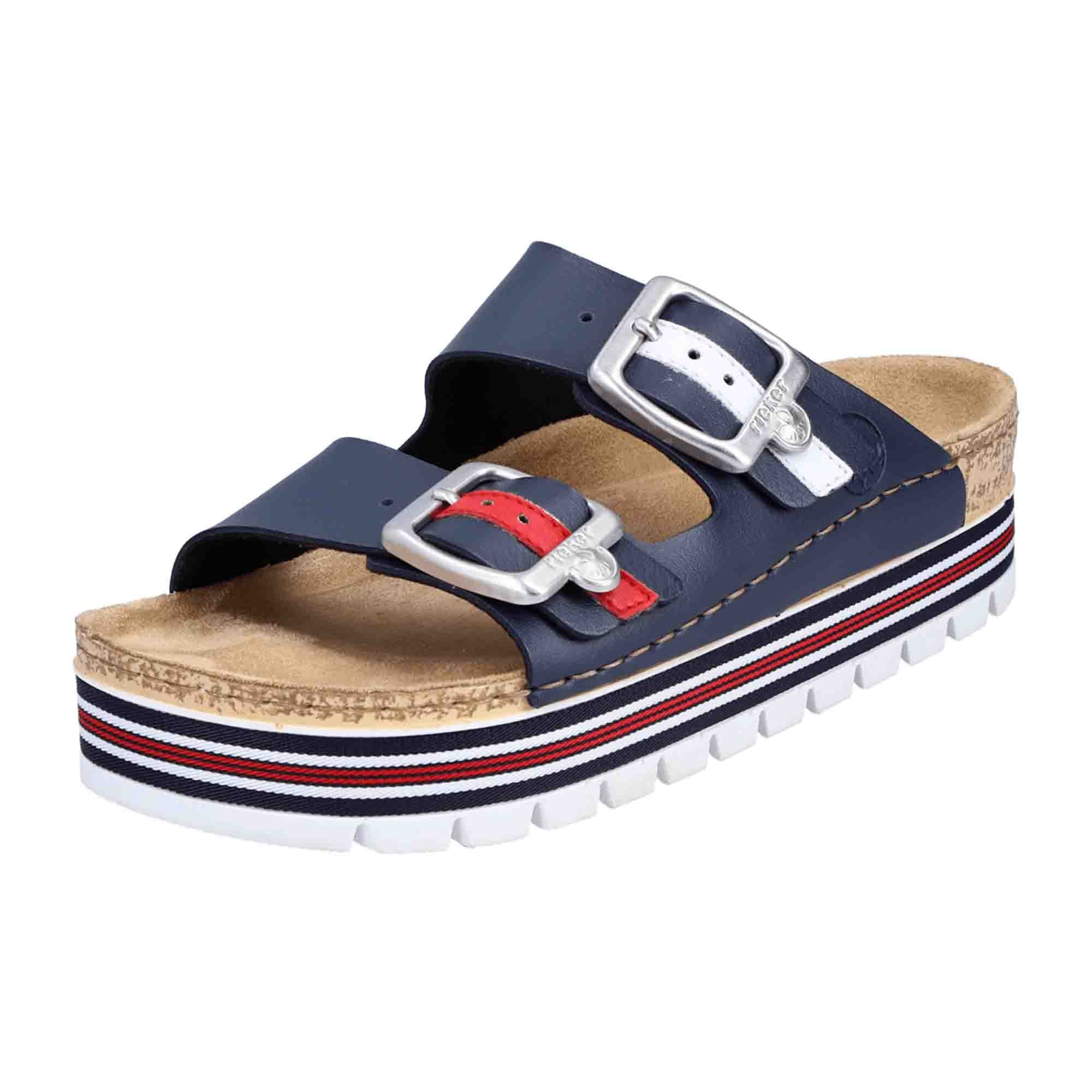 Rieker Women's Blue Sandals Comfortable Summer Shoes with Buckle Closure