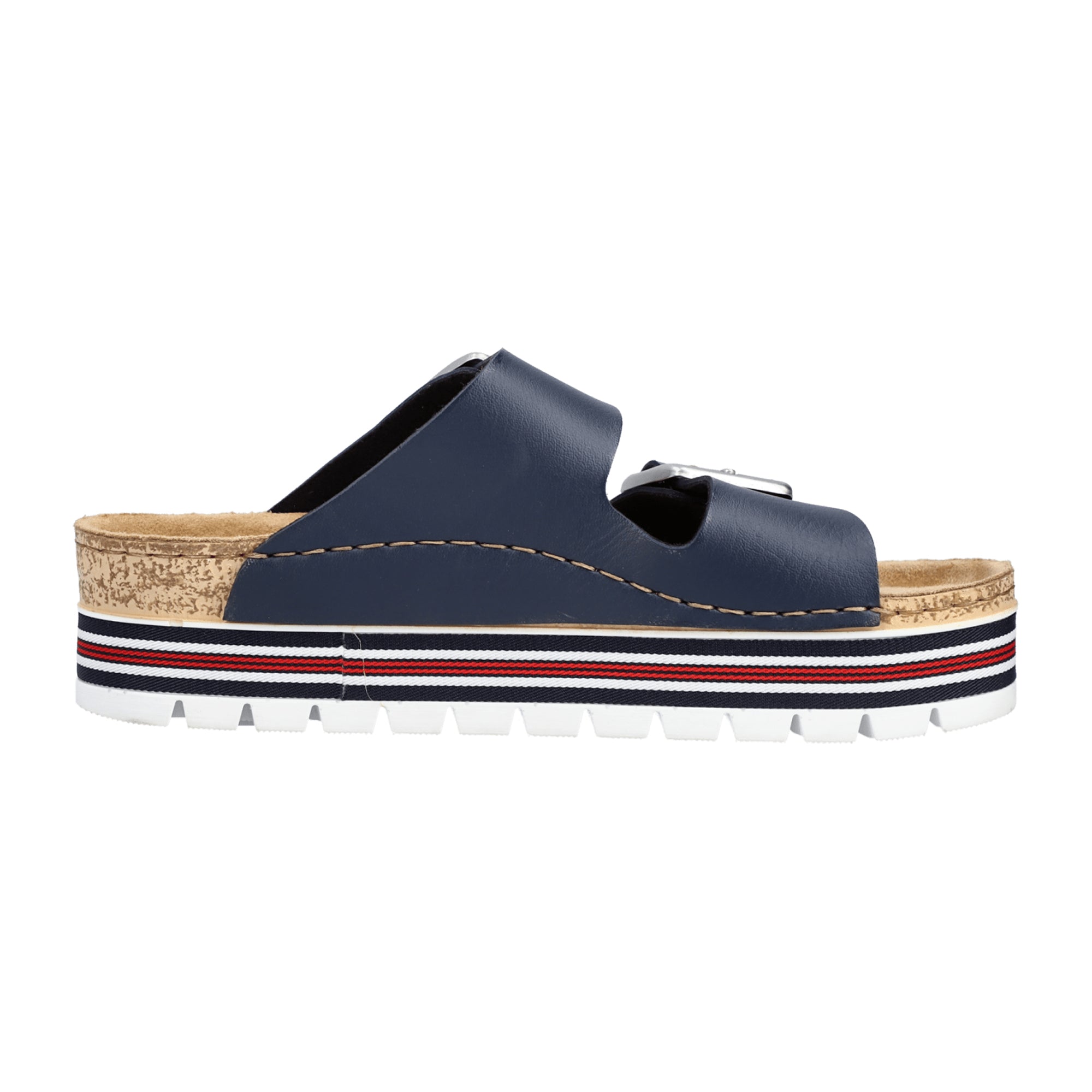 Rieker Women's Blue Sandals Comfortable Summer Shoes with Buckle Closure