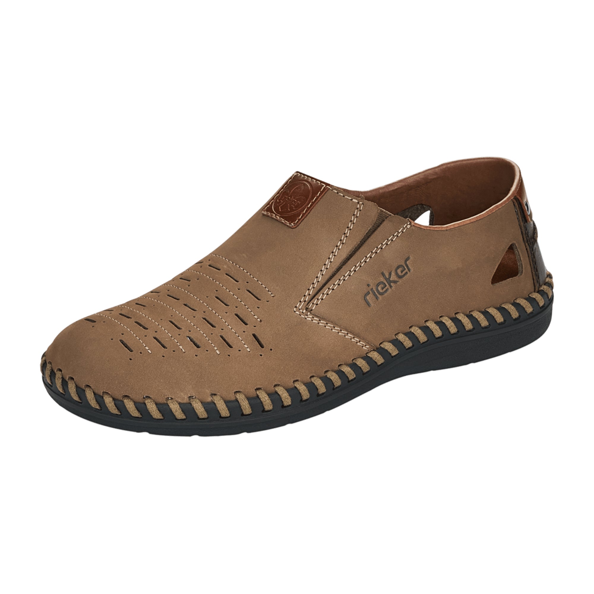 Rieker Men's Brown Summer Slipper B2457-64 Synthetic Leather Casual Shoes