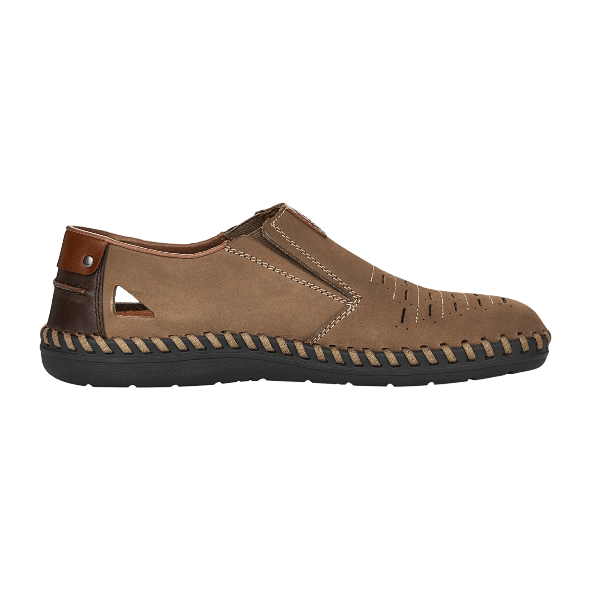 Rieker Men's Brown Summer Slipper B2457-64 Synthetic Leather Casual Shoes