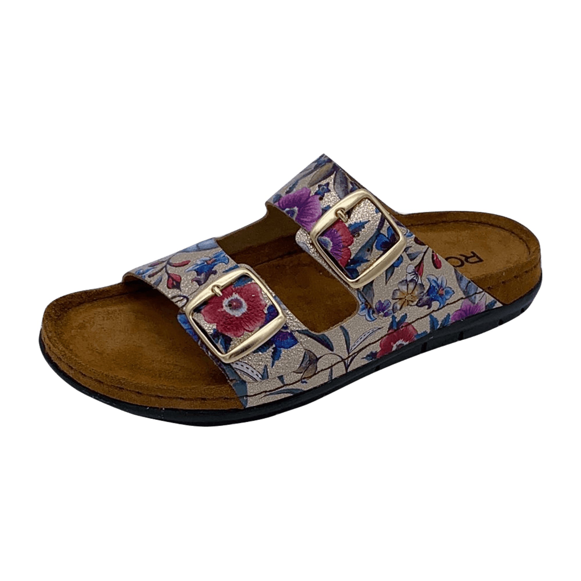 Rohde Rodigo Gold Women's Leather Sandals with Wedge Heel and Open Toe