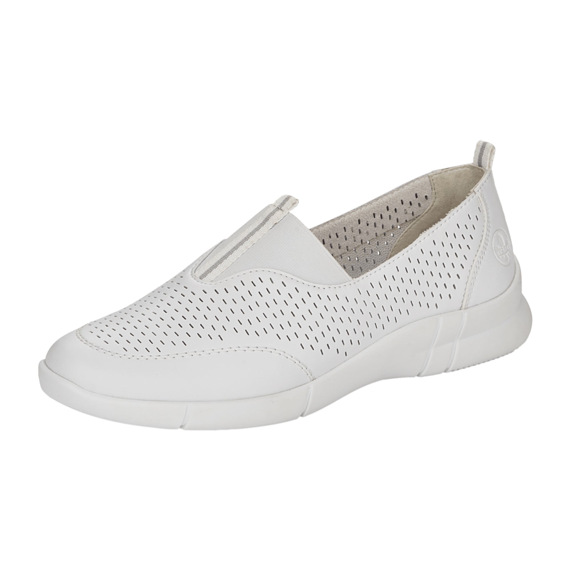 Rieker FSK Women's White Slip-On Shoes Synthetic Material Wide Fit Comfortable