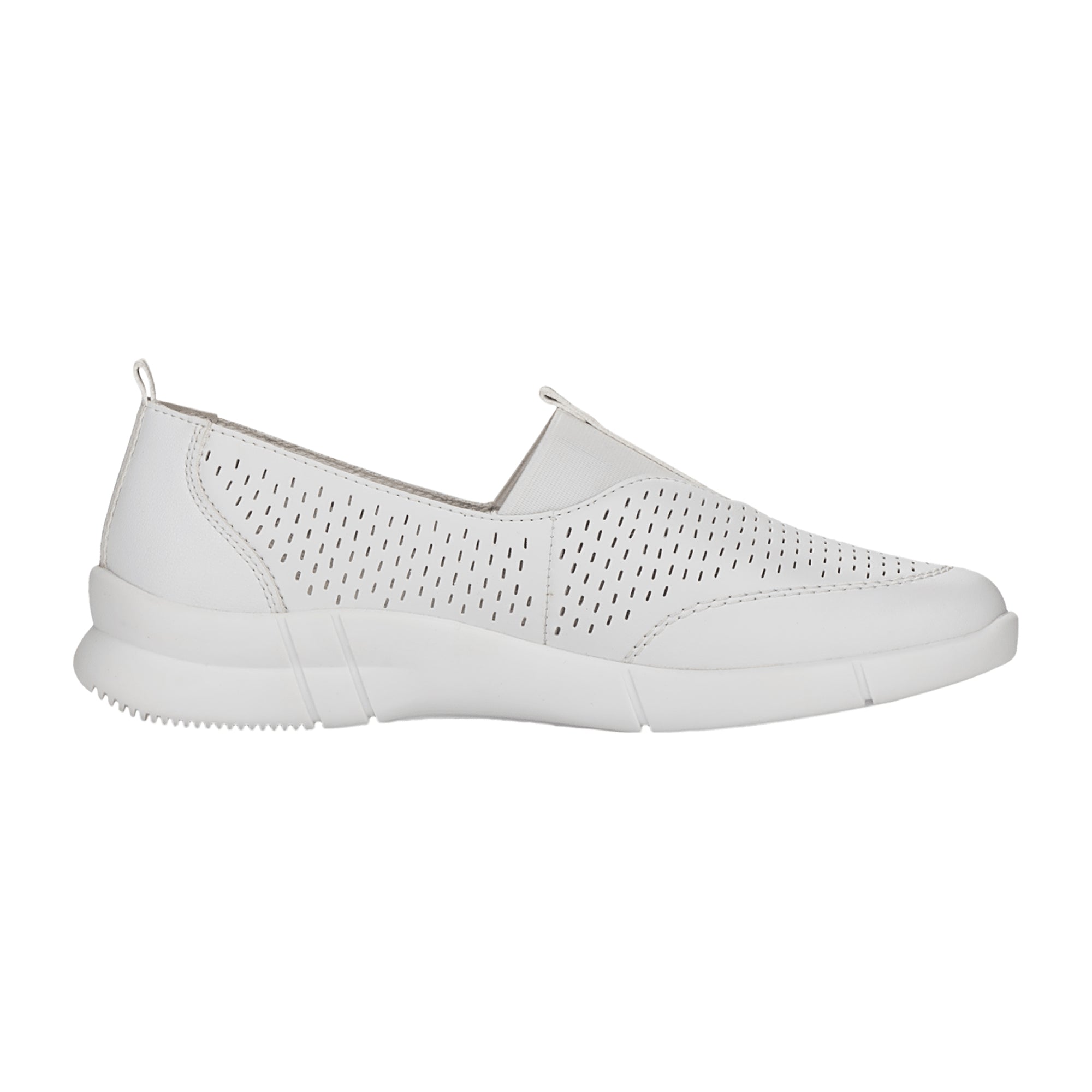 Rieker FSK Women's White Slip-On Shoes Synthetic Material Wide Fit Comfortable