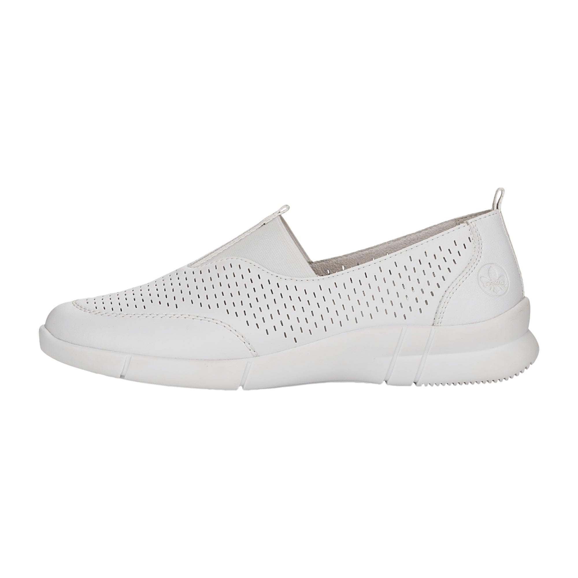 Rieker FSK Women's White Slip-On Shoes Synthetic Material Wide Fit Comfortable