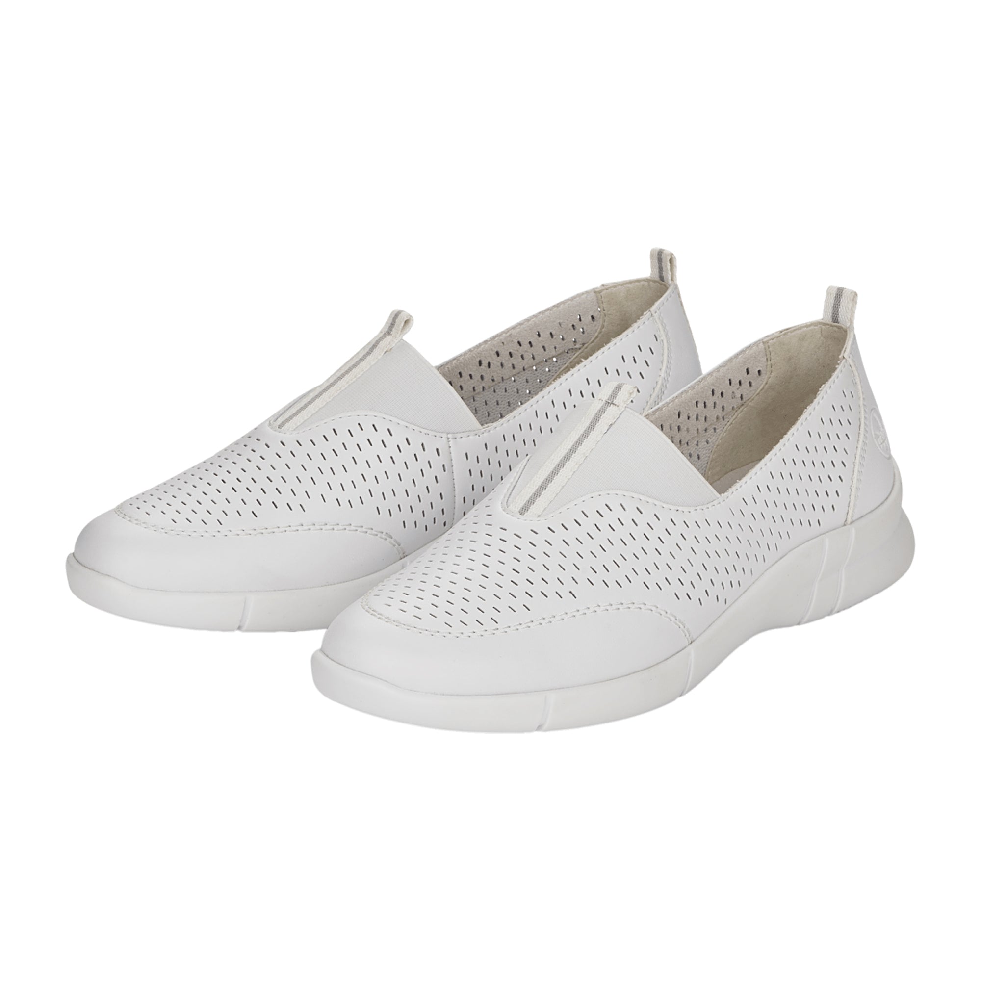 Rieker FSK Women's White Slip-On Shoes Synthetic Material Wide Fit Comfortable