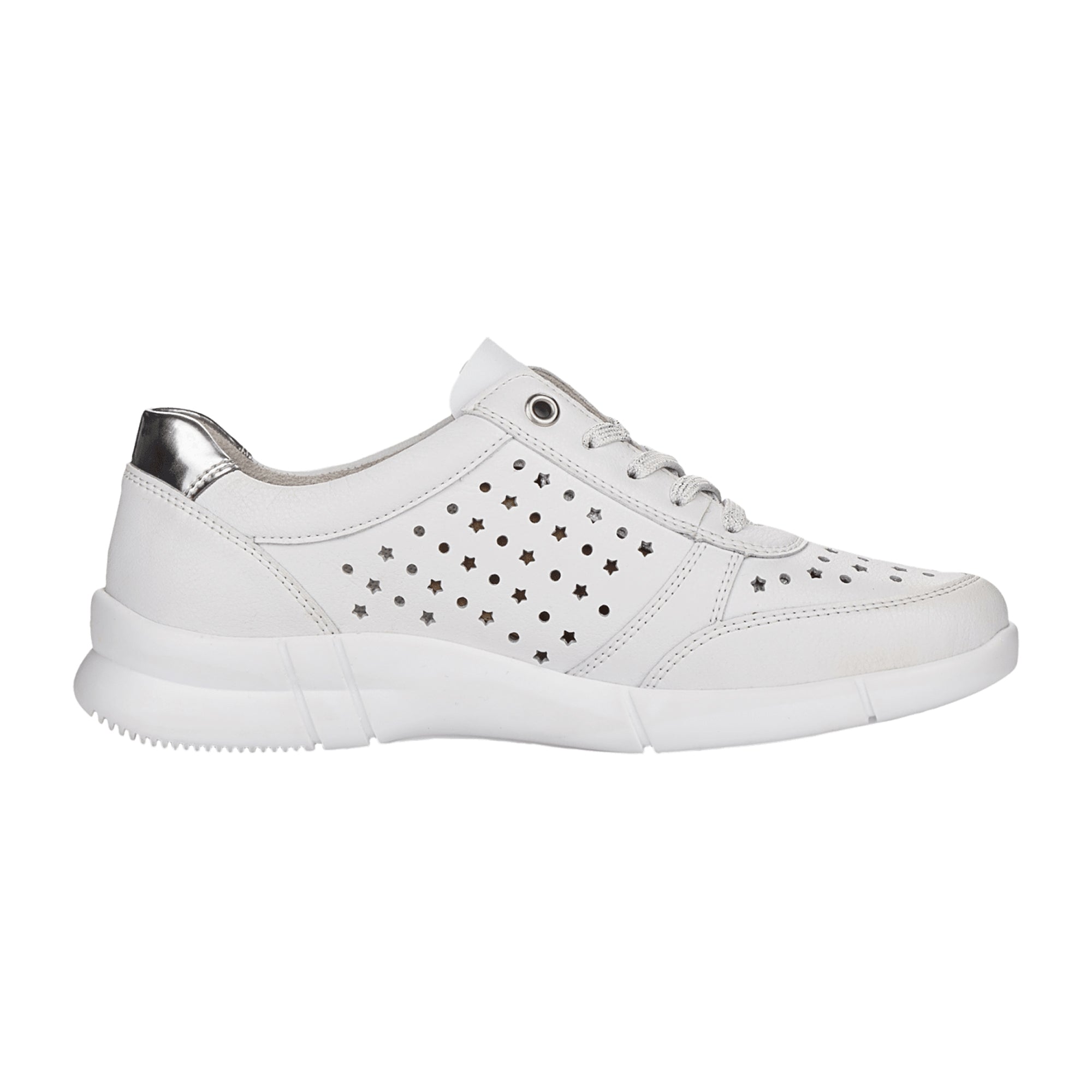 Rieker Comfortable Lace-Up Shoes for Women in White Color