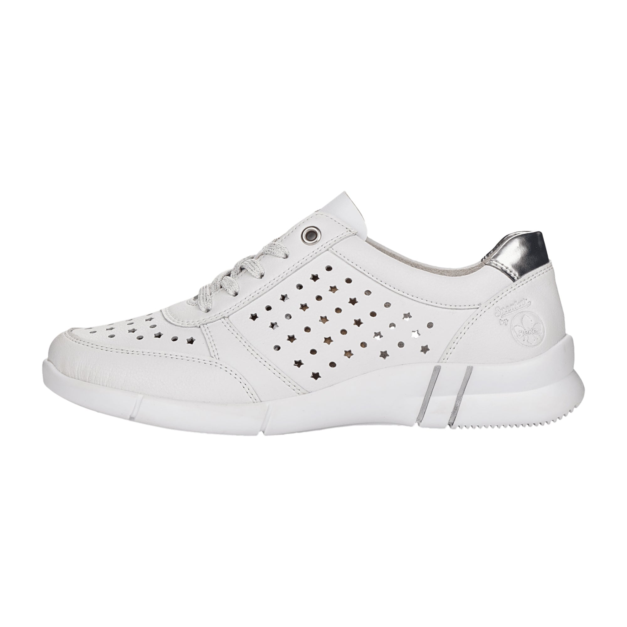 Rieker Comfortable Lace-Up Shoes for Women in White Color