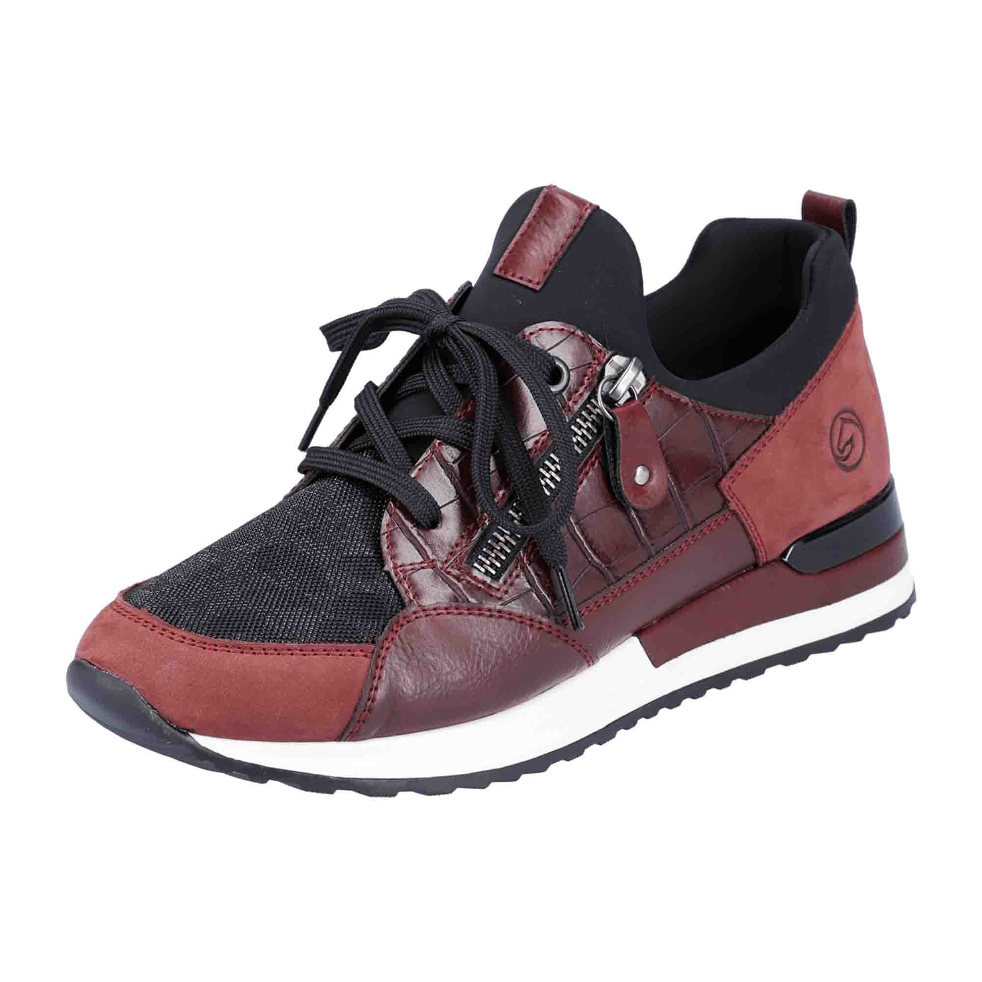 Remonte Women's Red Comfort Slip-On Shoes with Non-Slip Sole and Padded Insole