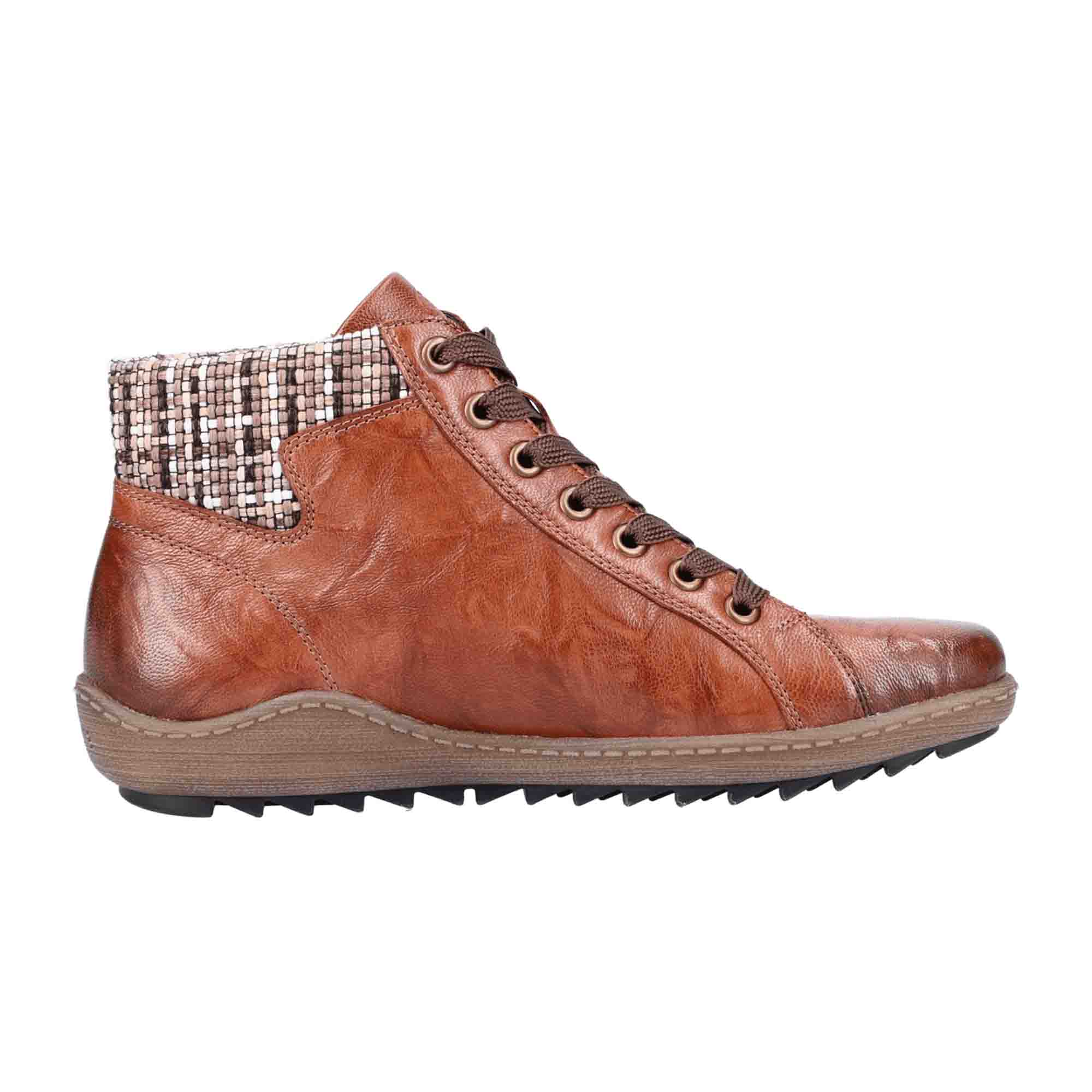 Remonte Women's Brown Leather Lace-Up Shoes with TEX Membrane and Grip Sole