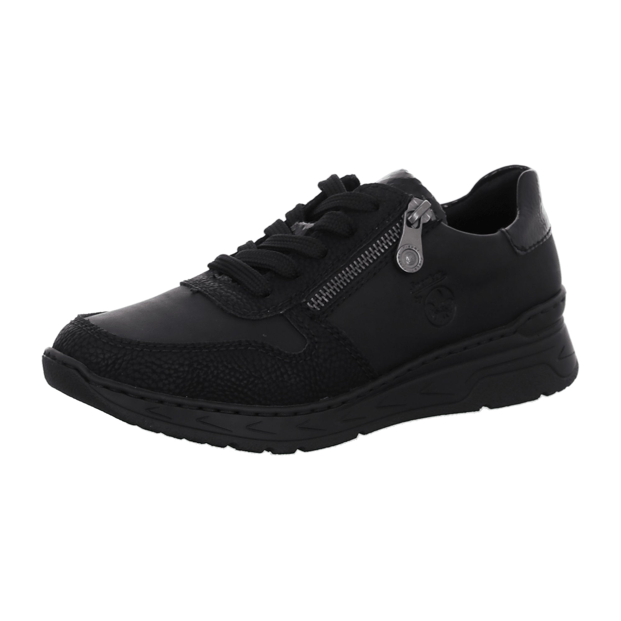 Rieker Comfortable Women's Black Lace-Up Shoes with Cushioned Insole