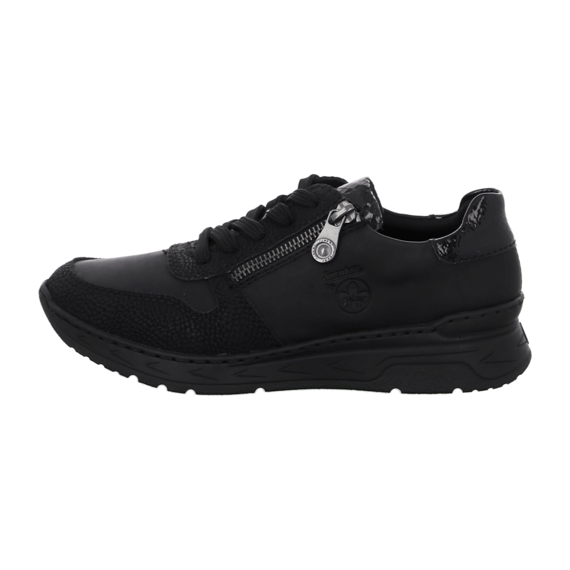 Rieker Comfortable Women's Black Lace-Up Shoes with Cushioned Insole