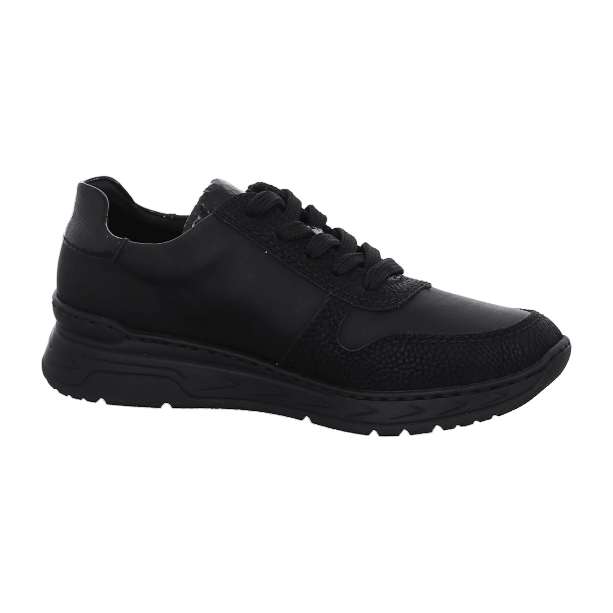 Rieker Comfortable Women's Black Lace-Up Shoes with Cushioned Insole