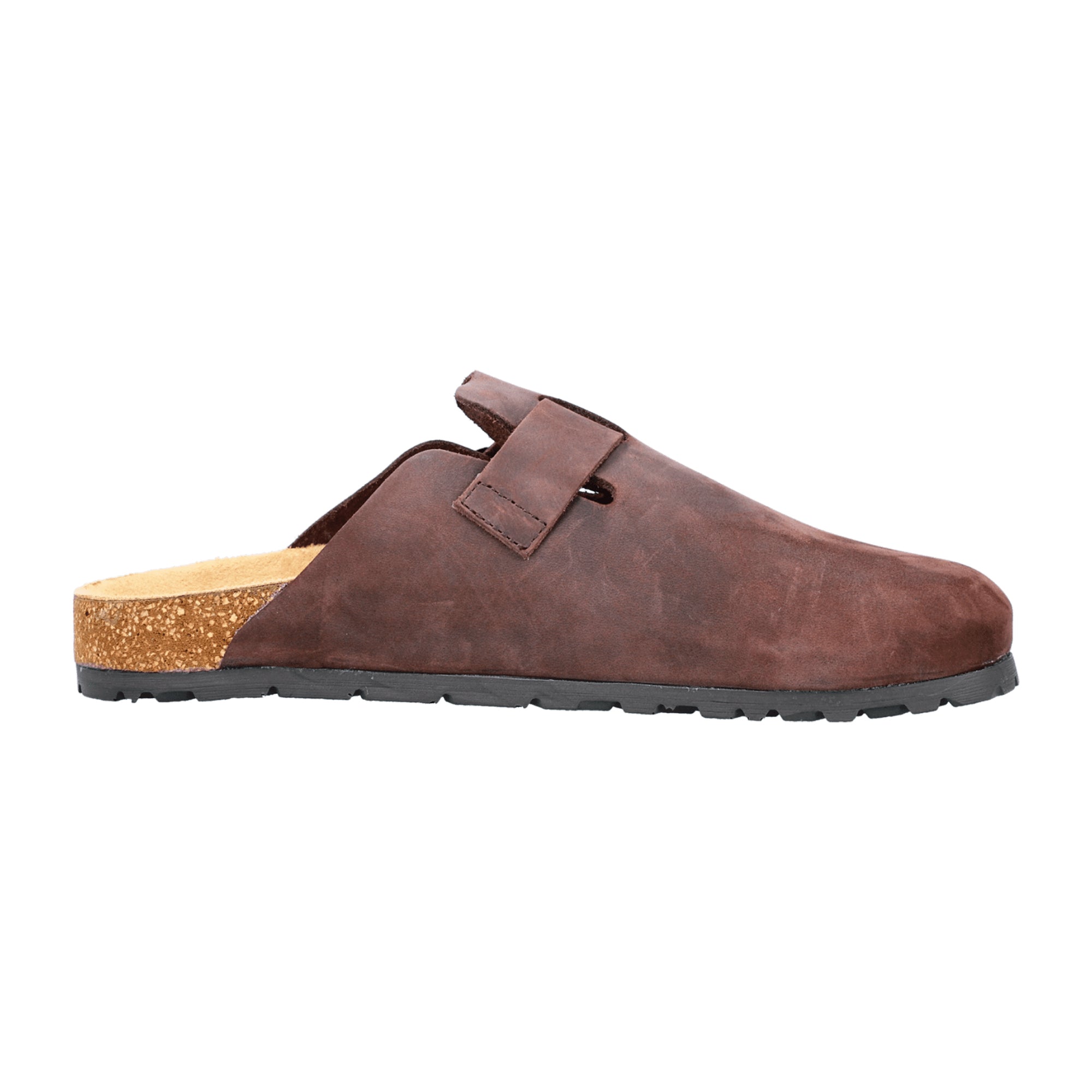 Men's Brown Rieker Clogs Nubuck Leather with Buckle Fastening Casual Shoes