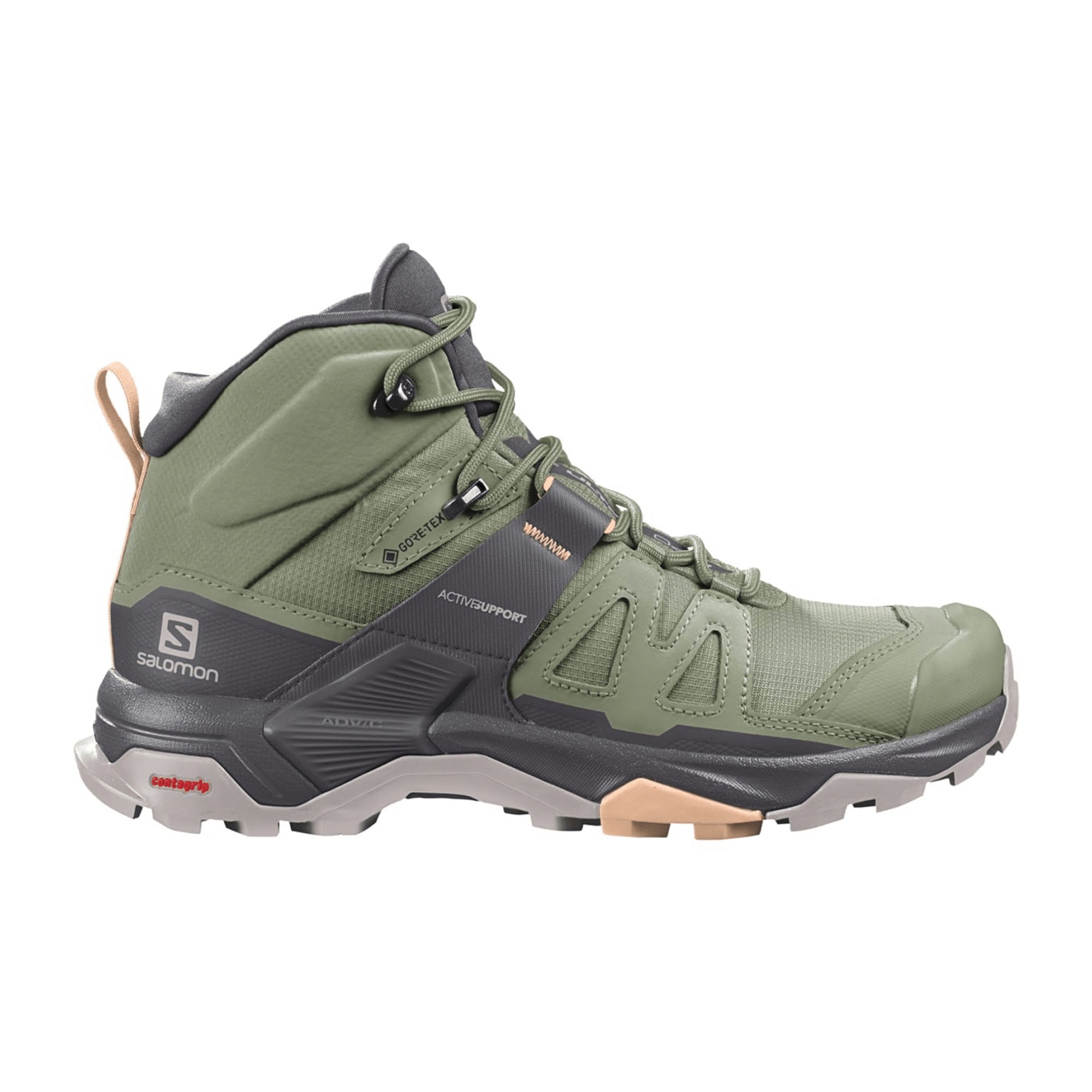 Salomon X ULTRA 4 MID GTX W for women, green, shoes