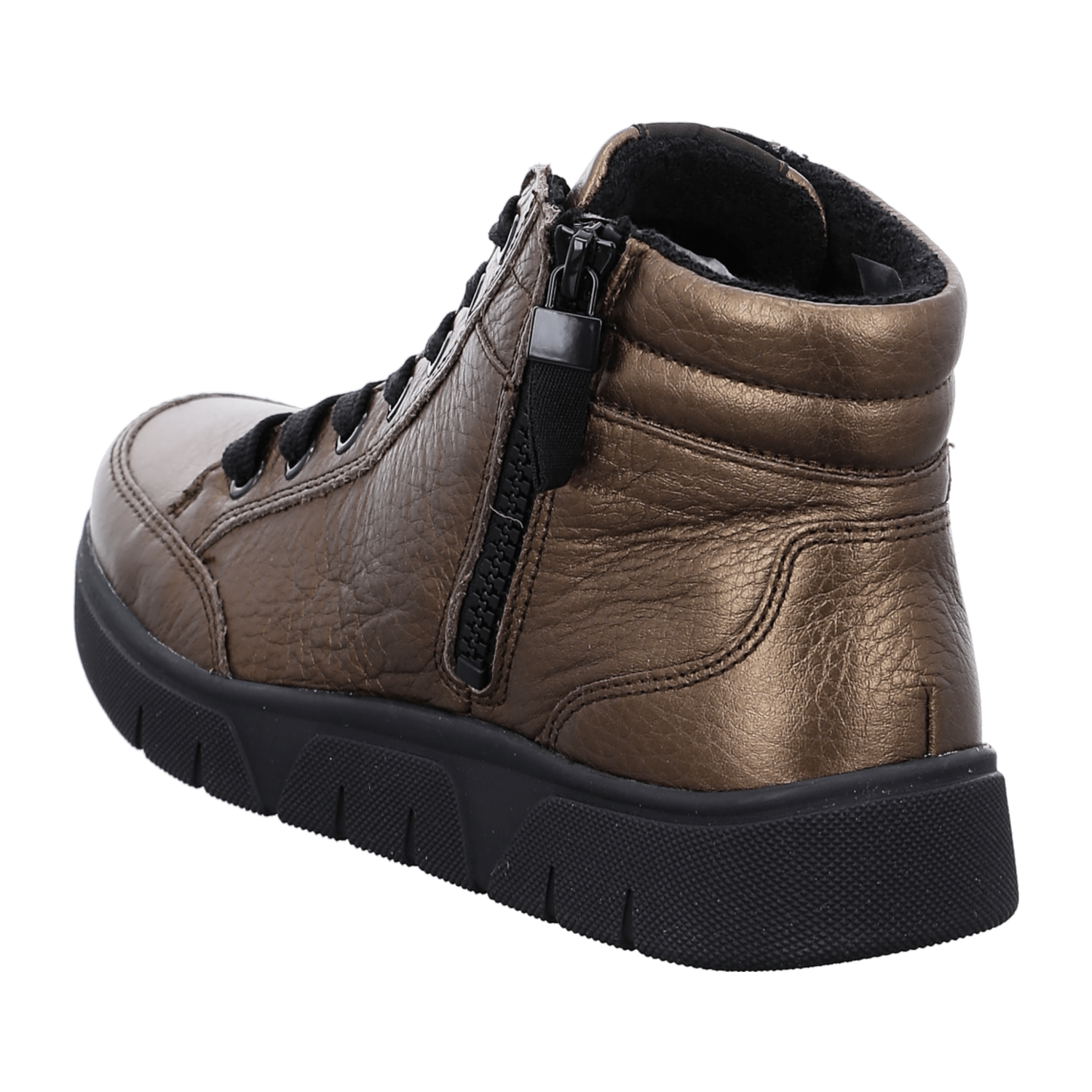 ARA ROM Women's Suede Sneakers in Brown Round Toe Lace-Up Shoes