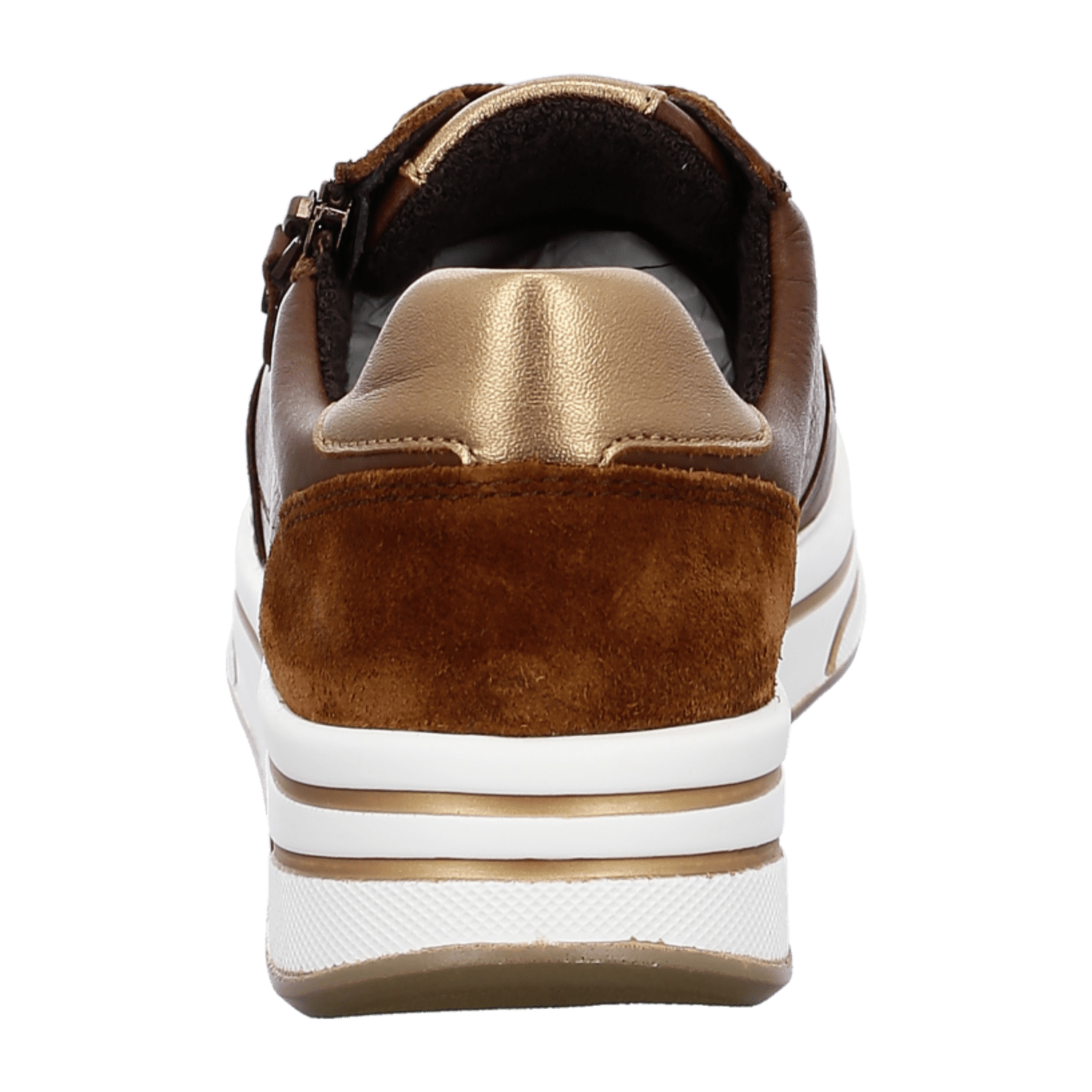 ARA Sapporo Women's Velour Leather Sneakers in Beige with Pull-On Closure
