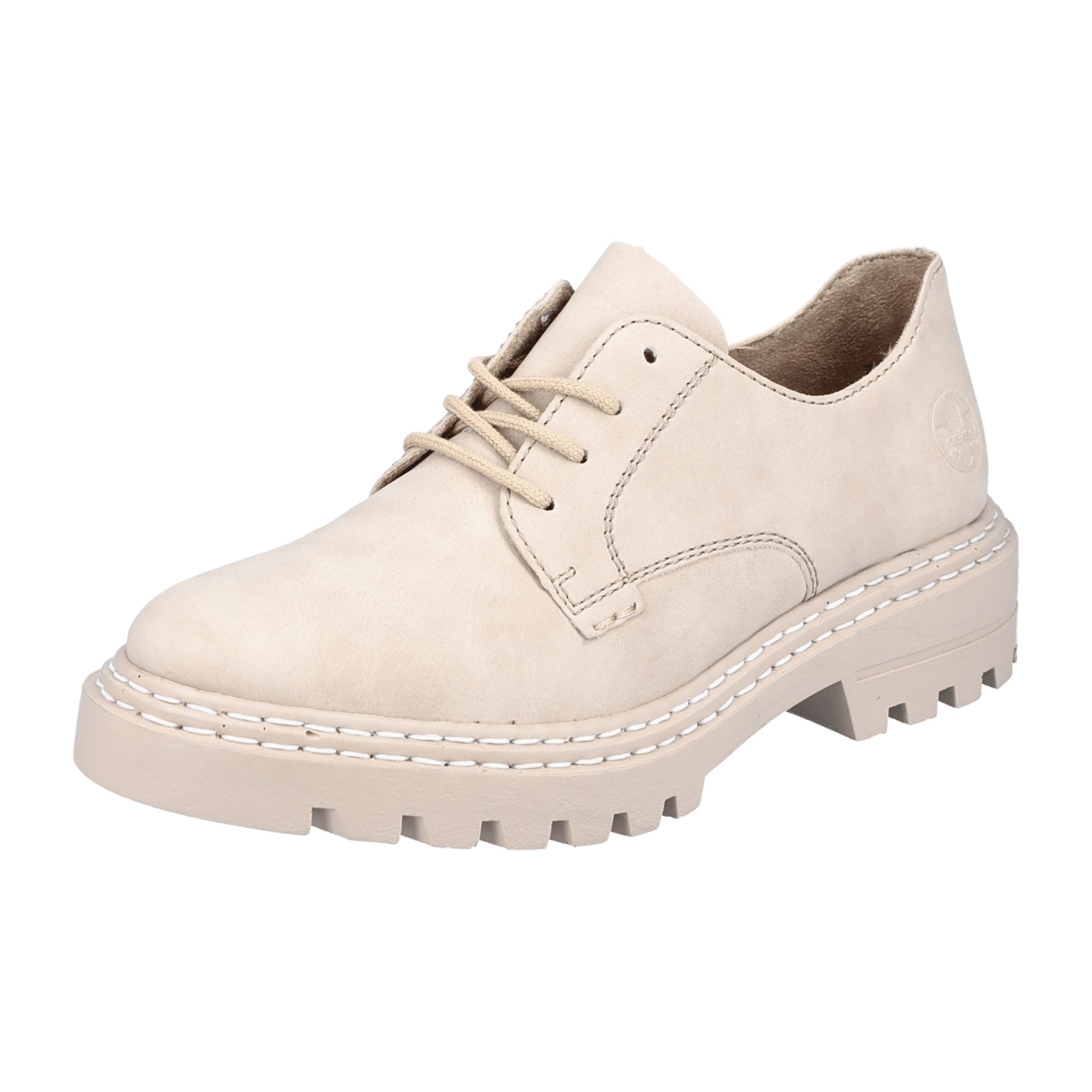 Rieker Women's Beige Lace-Up Shoes Comfortable Lightweight Synthetic Everyday Wear