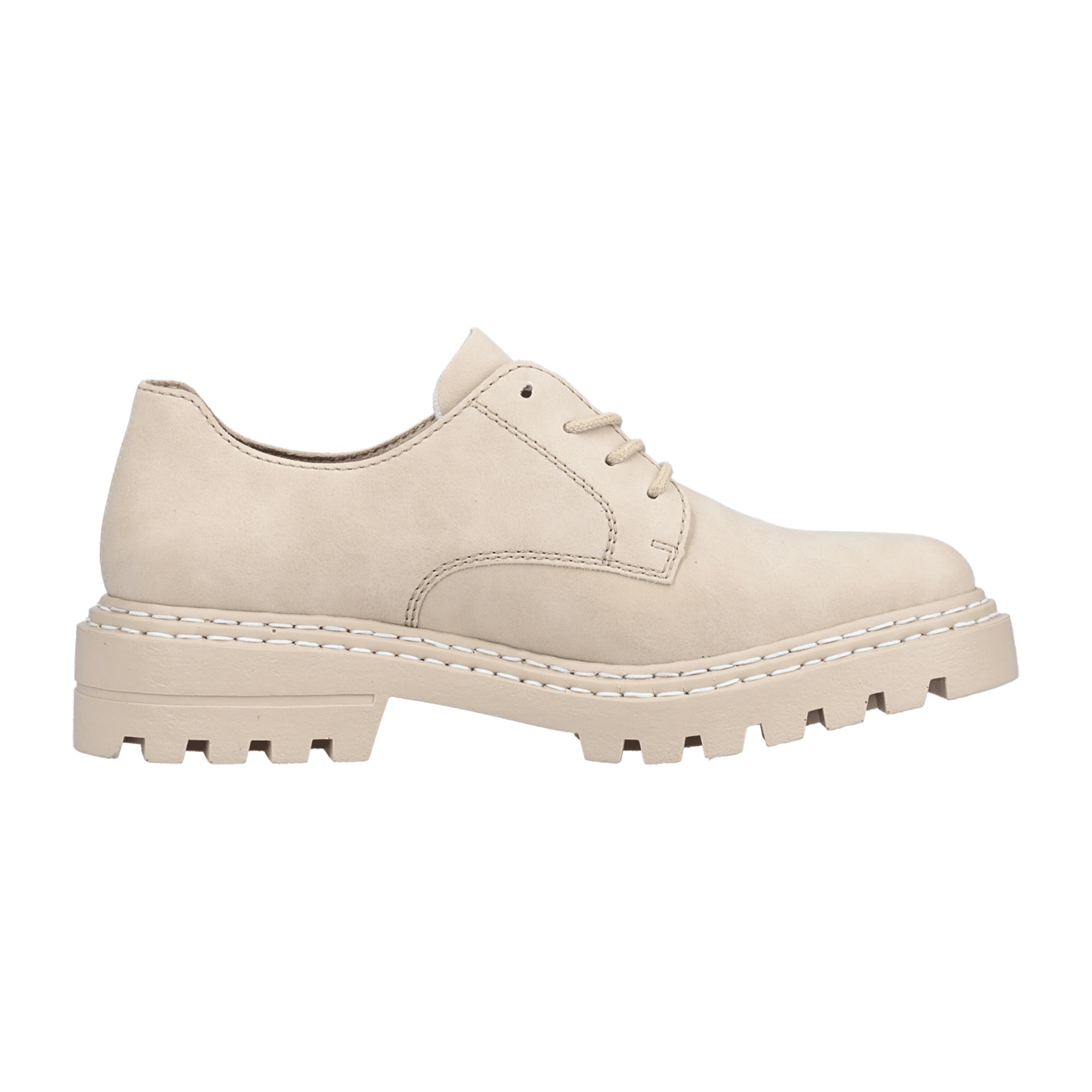 Rieker Women's Beige Lace-Up Shoes Comfortable Lightweight Synthetic Everyday Wear