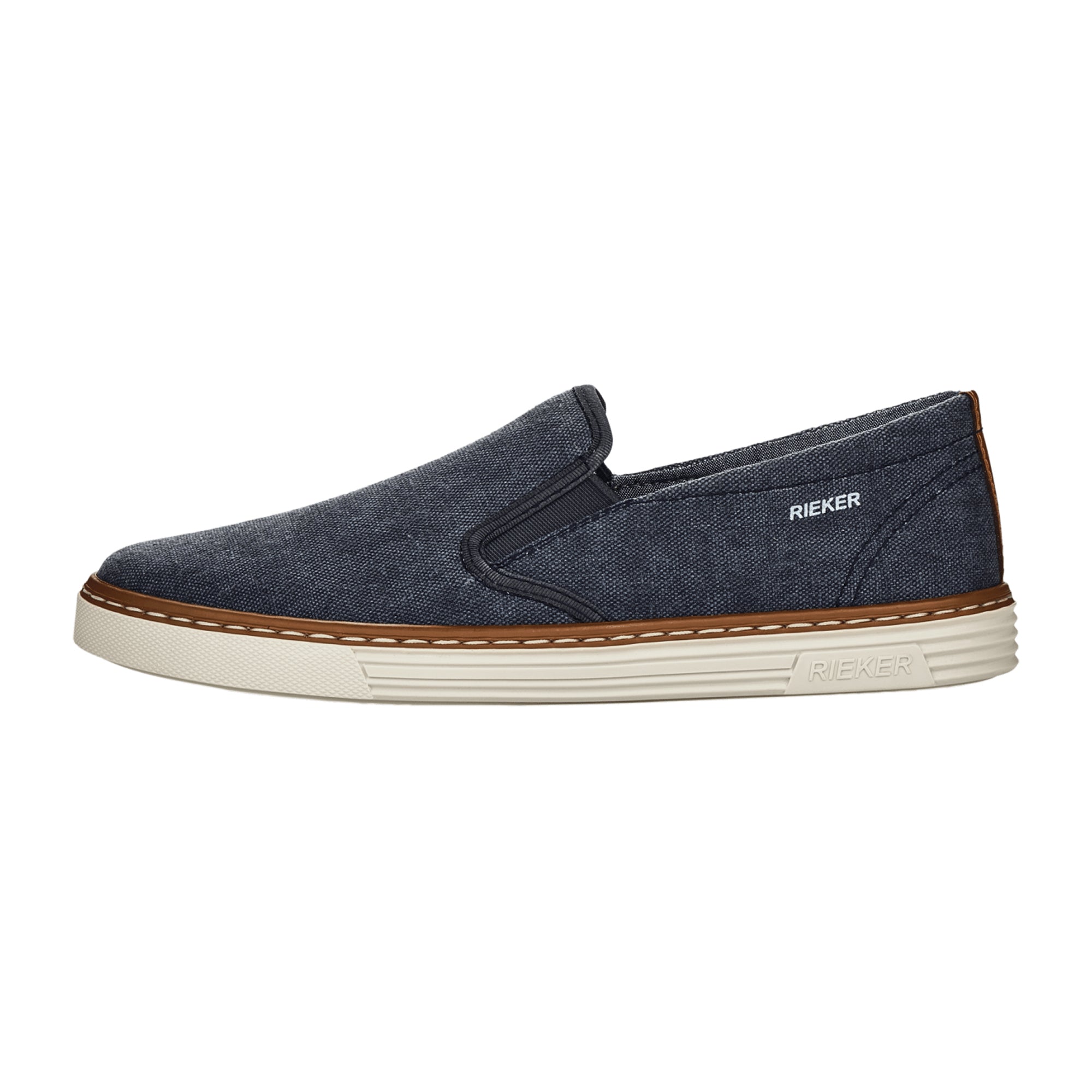 Rieker Men's Classic Blue Slip-On Shoes Comfortable Flat Casual Footwear