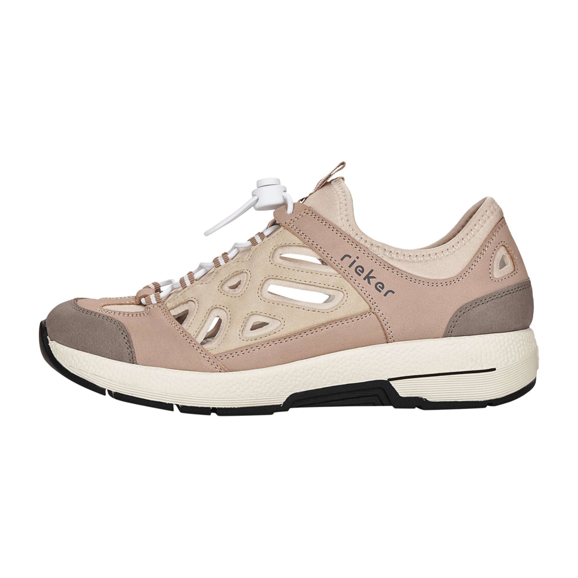 Rieker Comfortable Beige Leather Slip-On Shoes for Women N8460-60 Flexible Sole