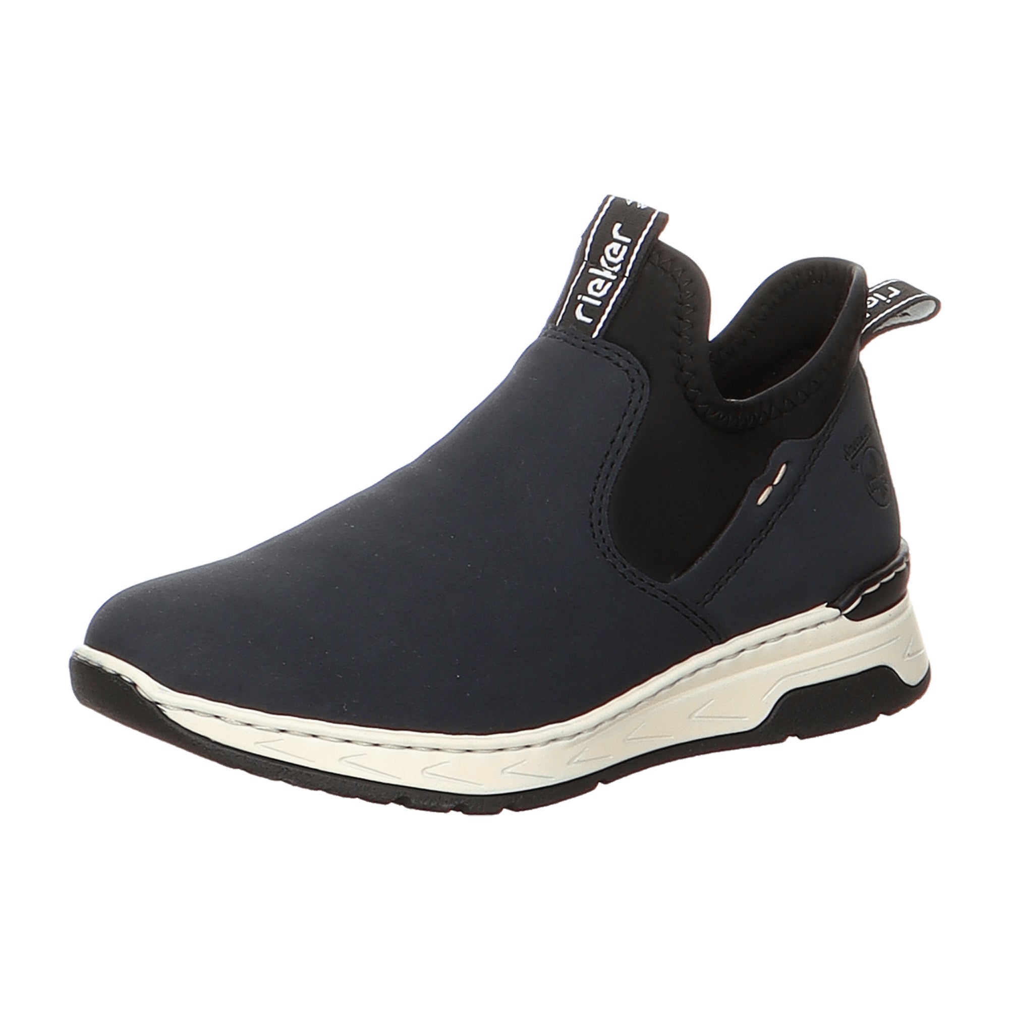 Rieker Women's Blue Slip-On Zip Ankle Boots with Cold Lining and Removable Insole