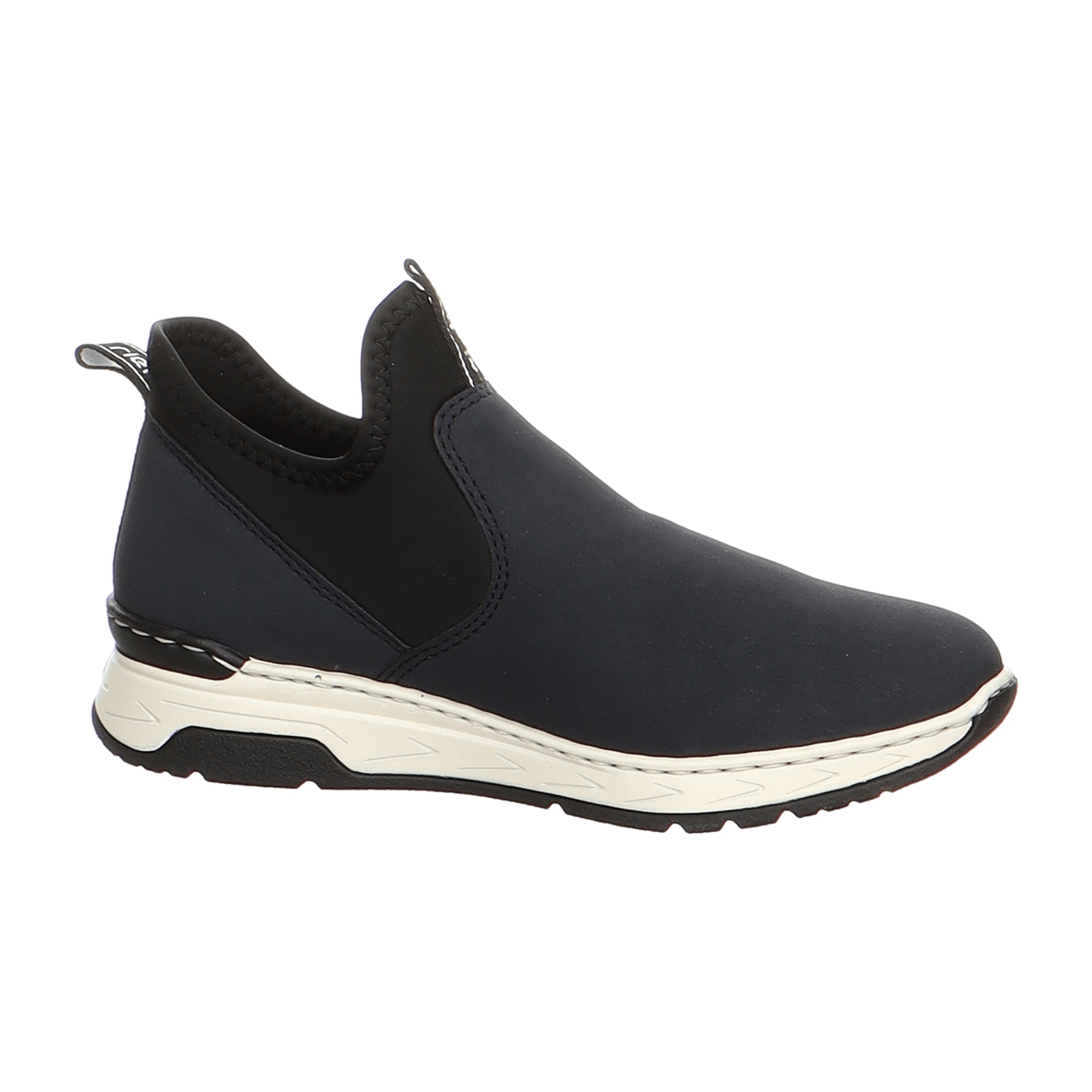 Rieker Women's Blue Slip-On Zip Ankle Boots with Cold Lining and Removable Insole