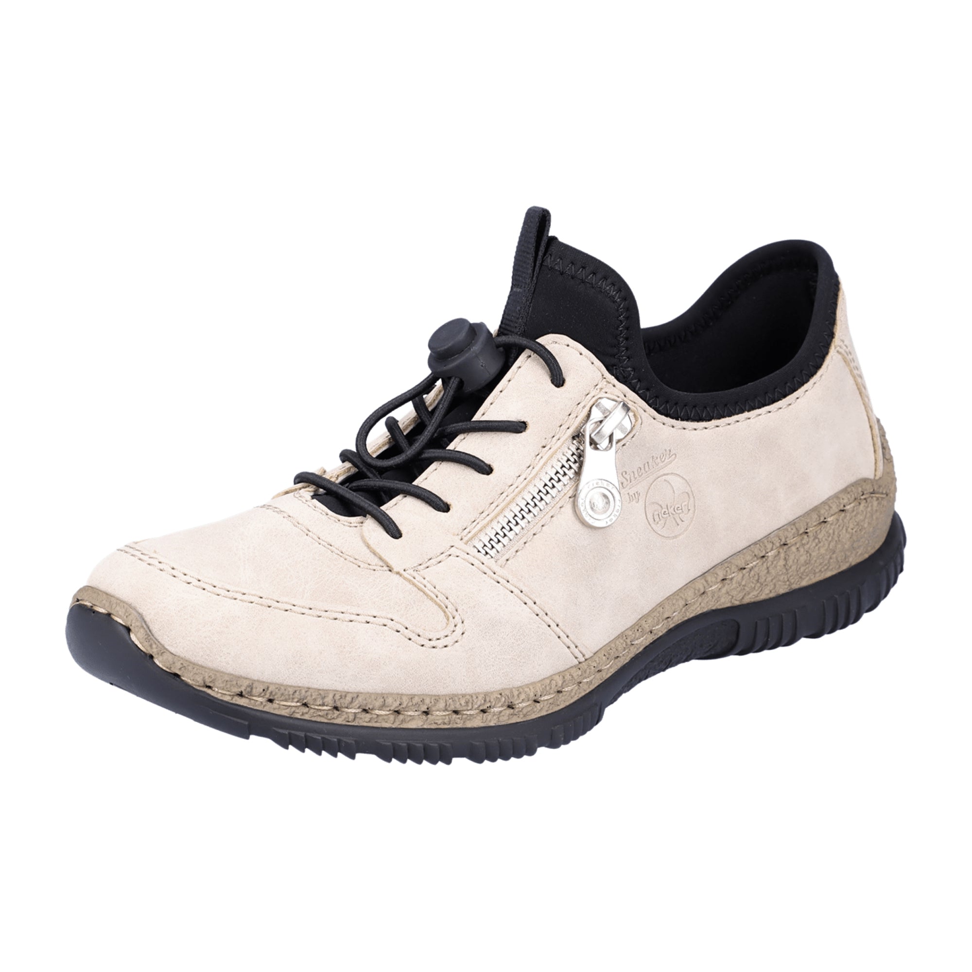 Rieker Women's Beige Casual Slip-On Shoes with Shock Absorbing Sole
