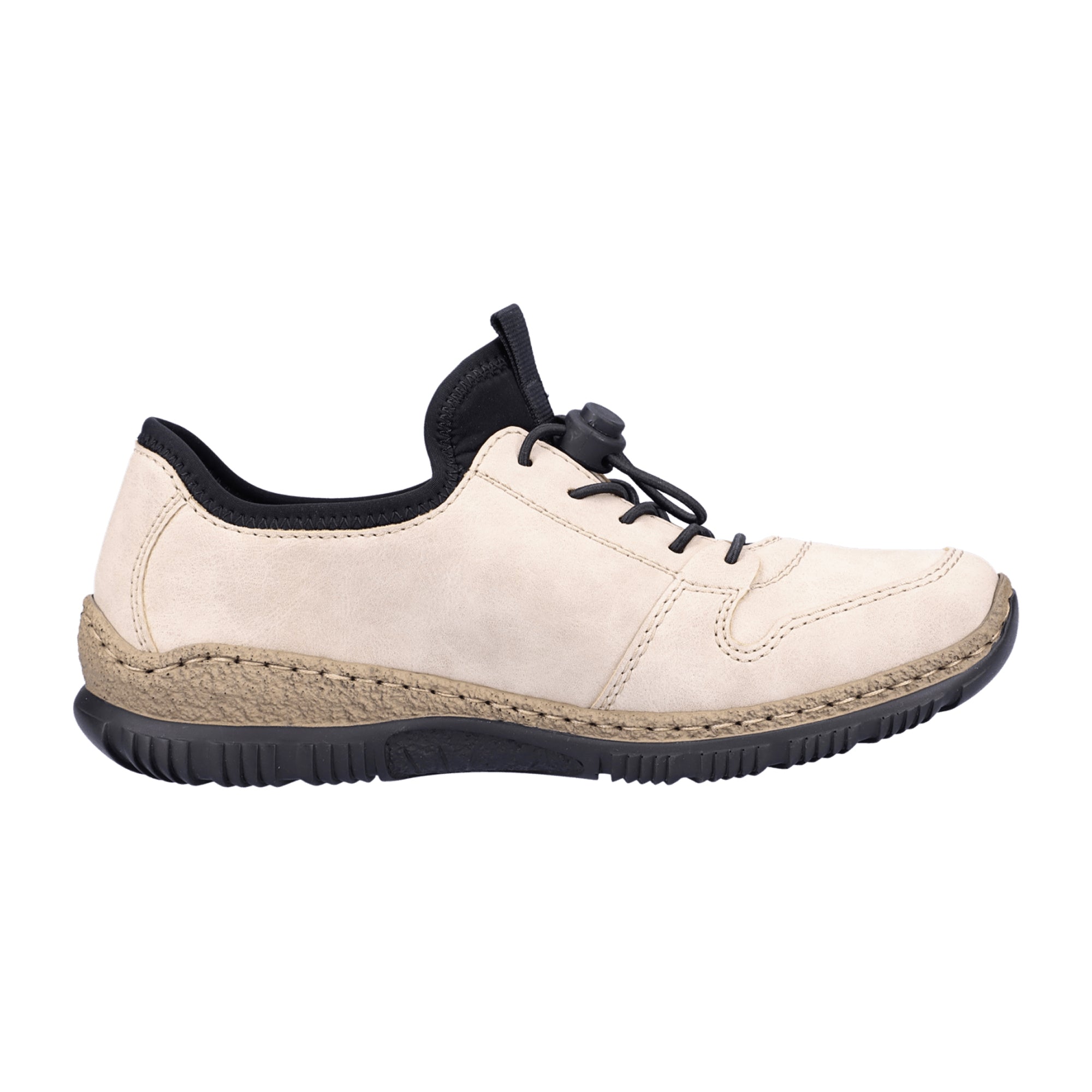 Rieker Women's Beige Casual Slip-On Shoes with Shock Absorbing Sole