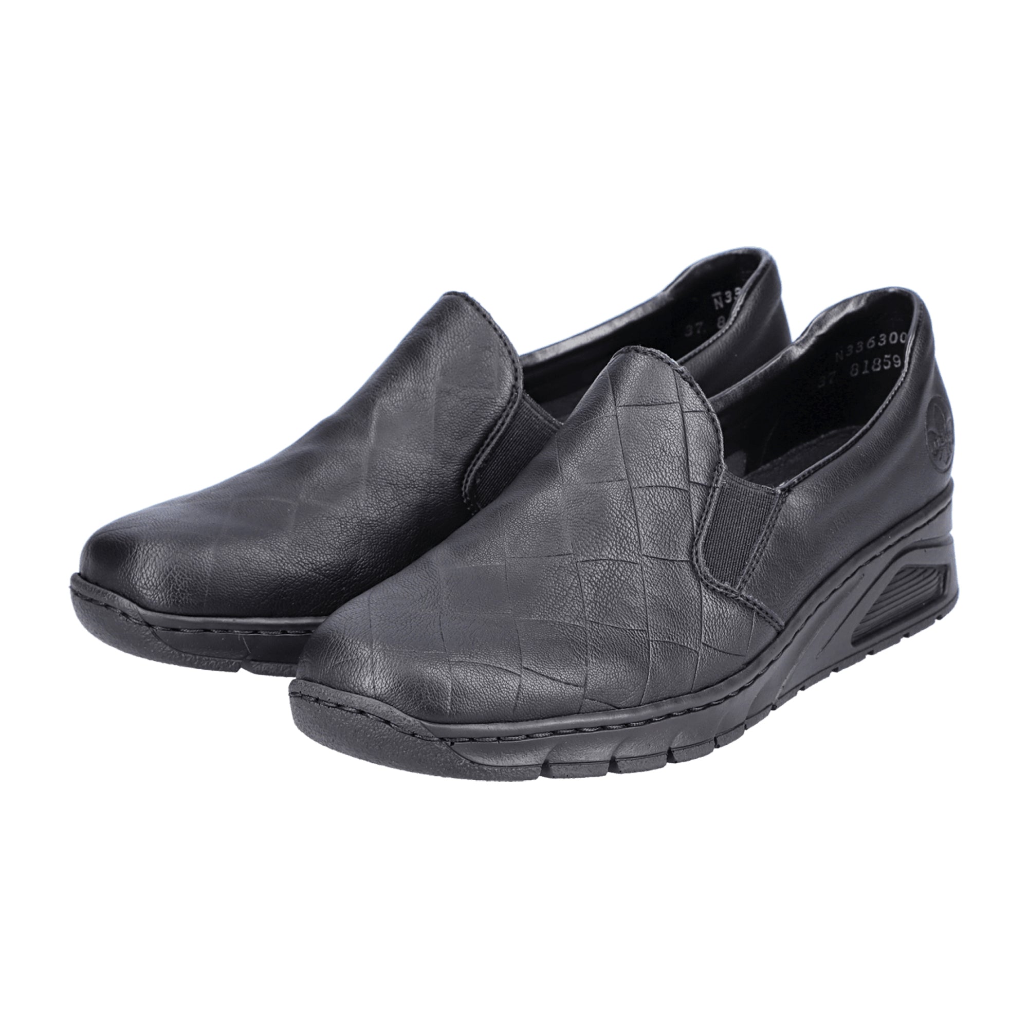 Rieker Women's Black Slip-On Shoes N336300 Comfortable Casual Footwear