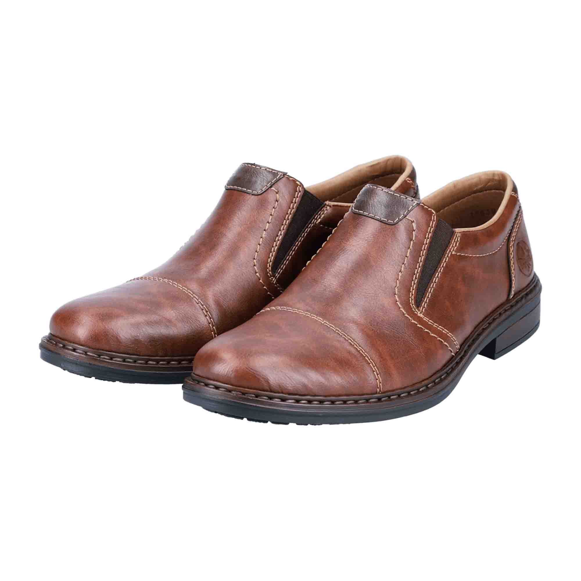Rieker Brown Slip-On Shoes Comfortable Wide Fit Synthetic Upper Flat Heel - Bartel-Shop