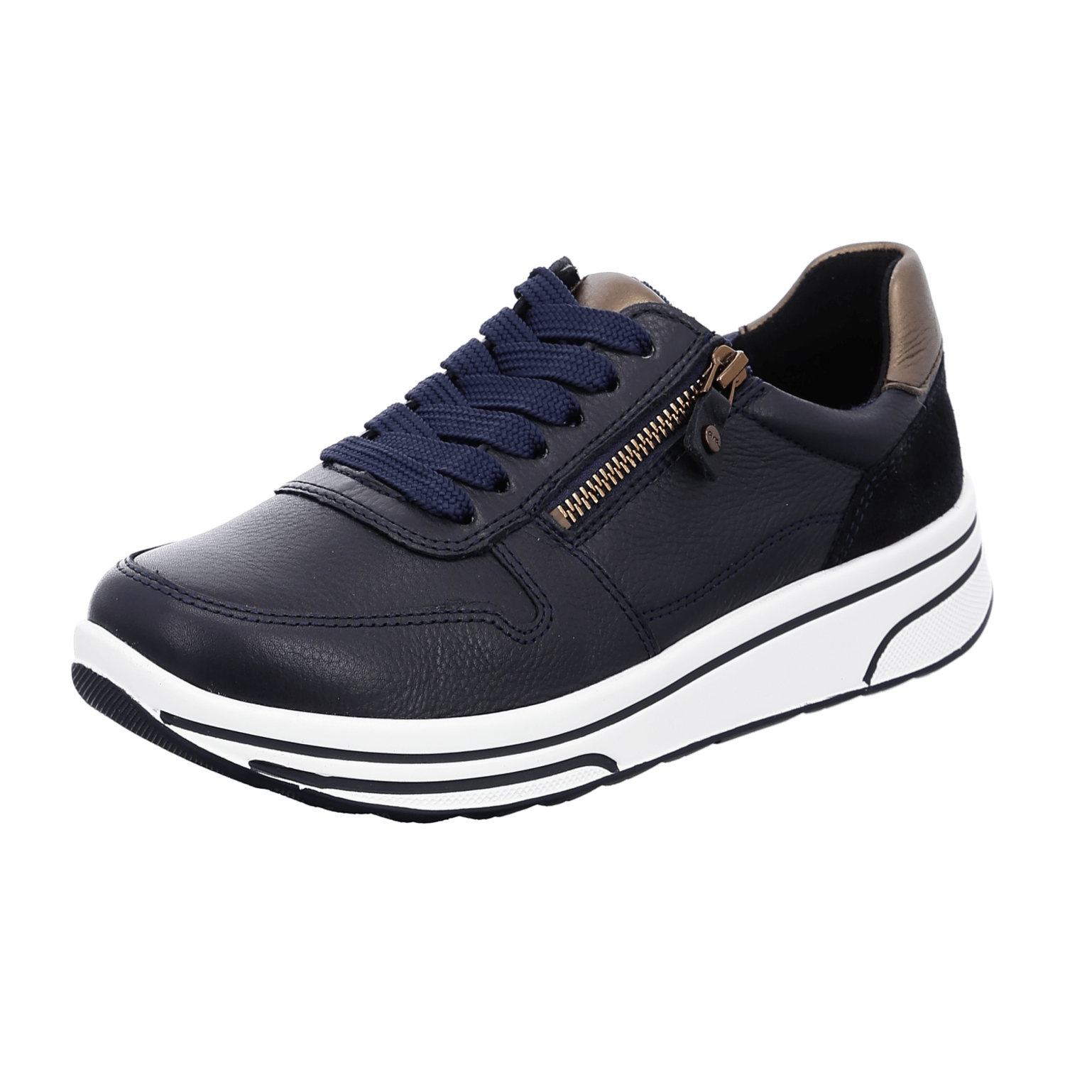 ARA Sapporo Women's Sneakers in Blue Mesh with Lace-Up Closure and Round Toe