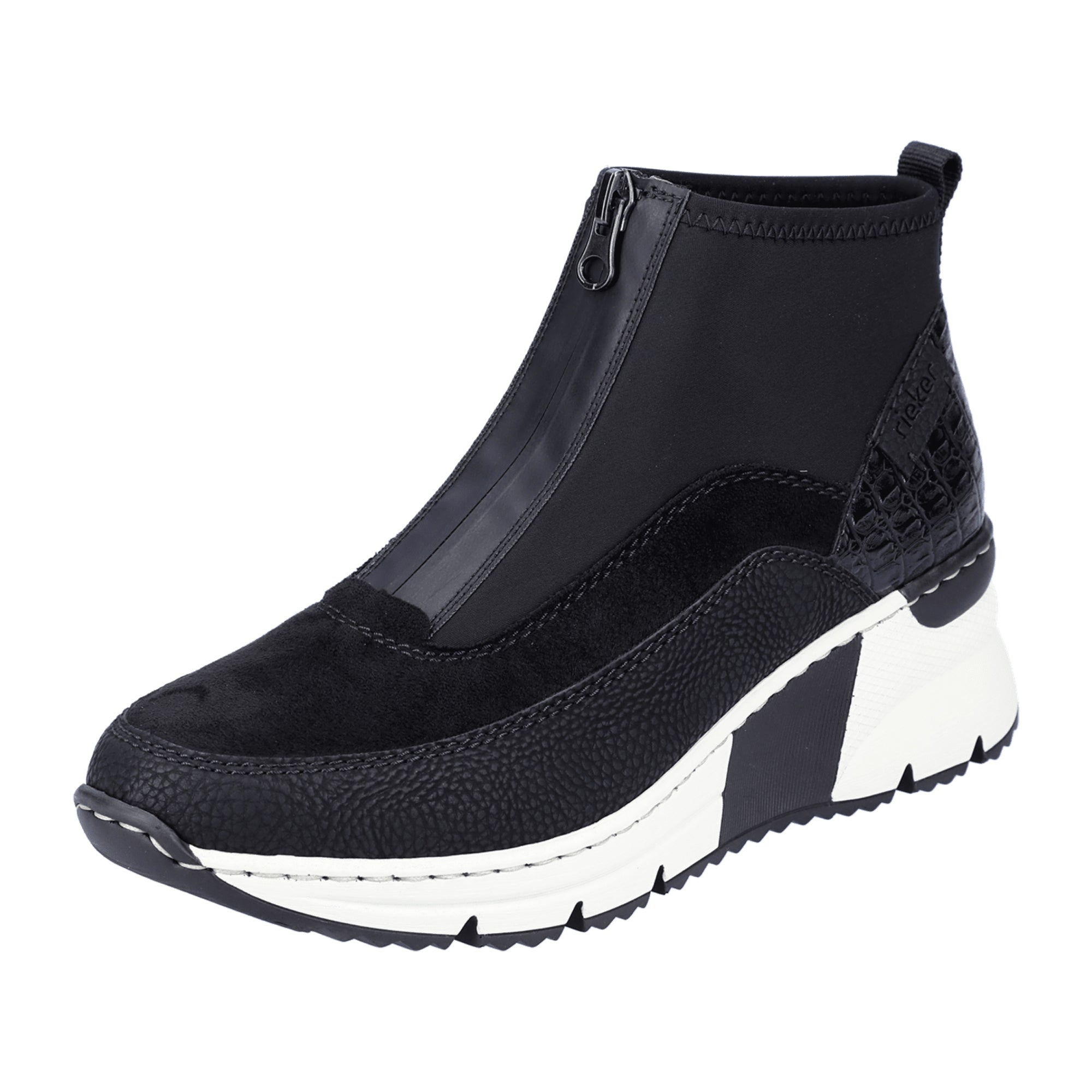 Rieker Women's Black Ankle Boots with Zipper and Cold Lining N635200