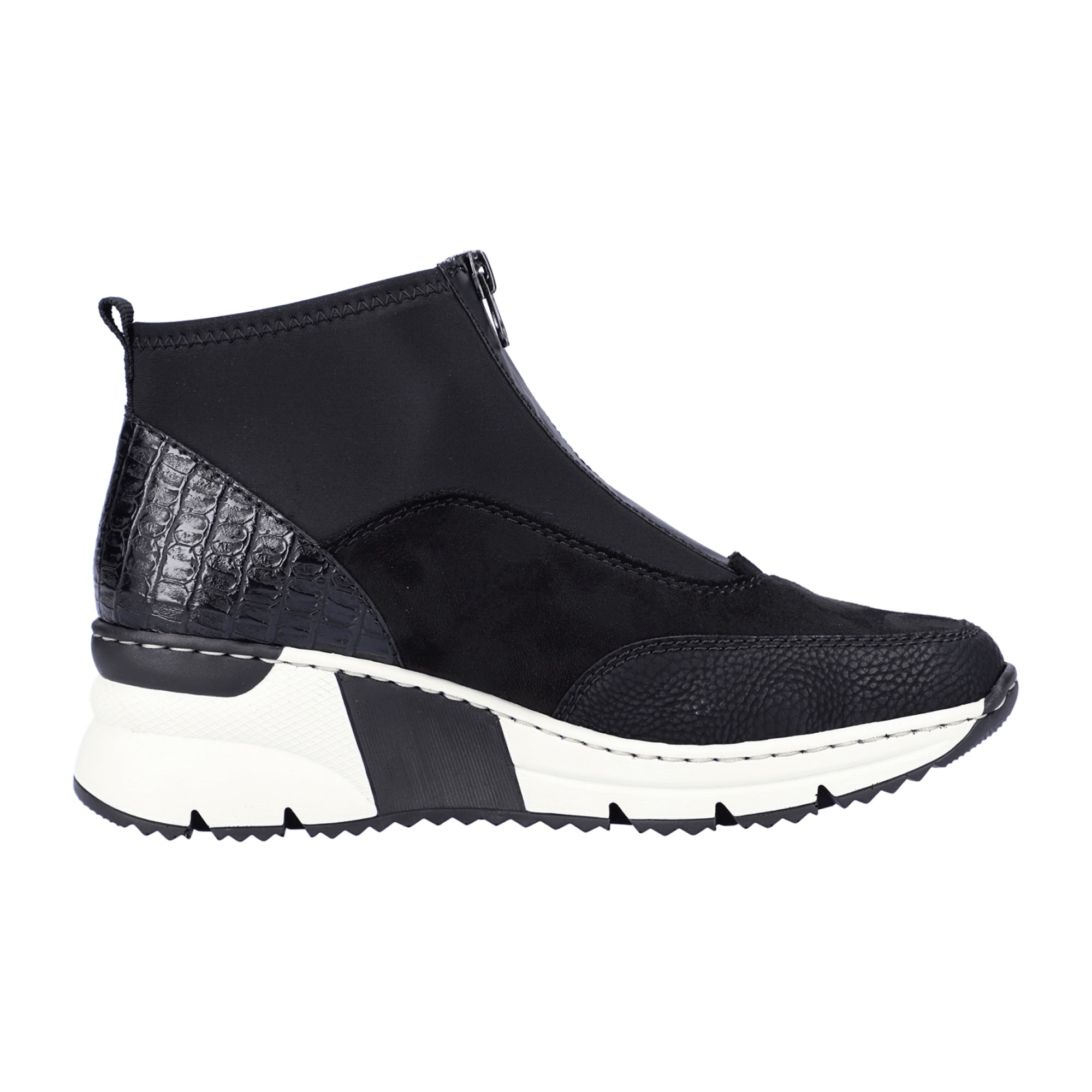 Rieker Women's Black Ankle Boots with Zipper and Cold Lining N635200