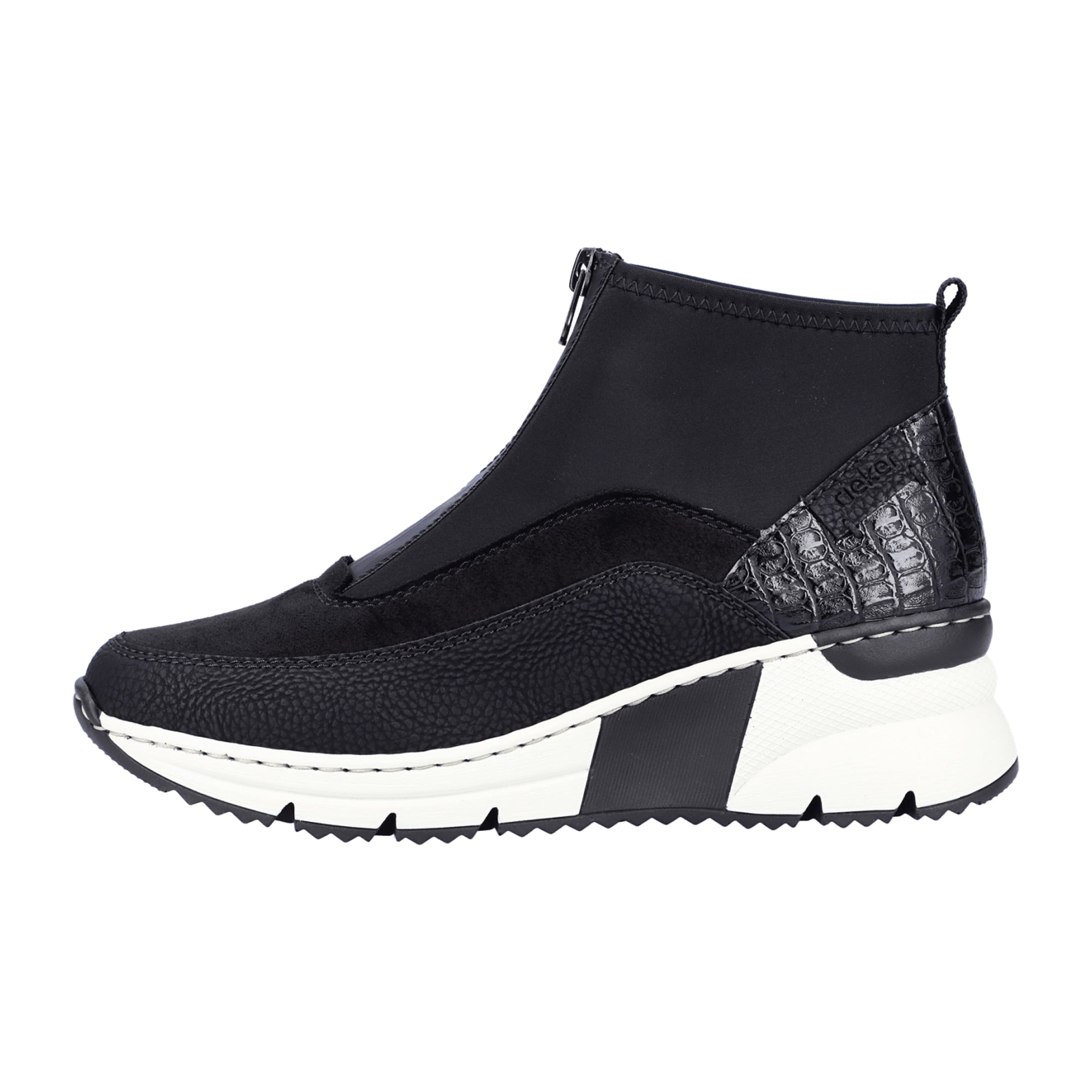 Rieker Women's Black Ankle Boots with Zipper and Cold Lining N635200