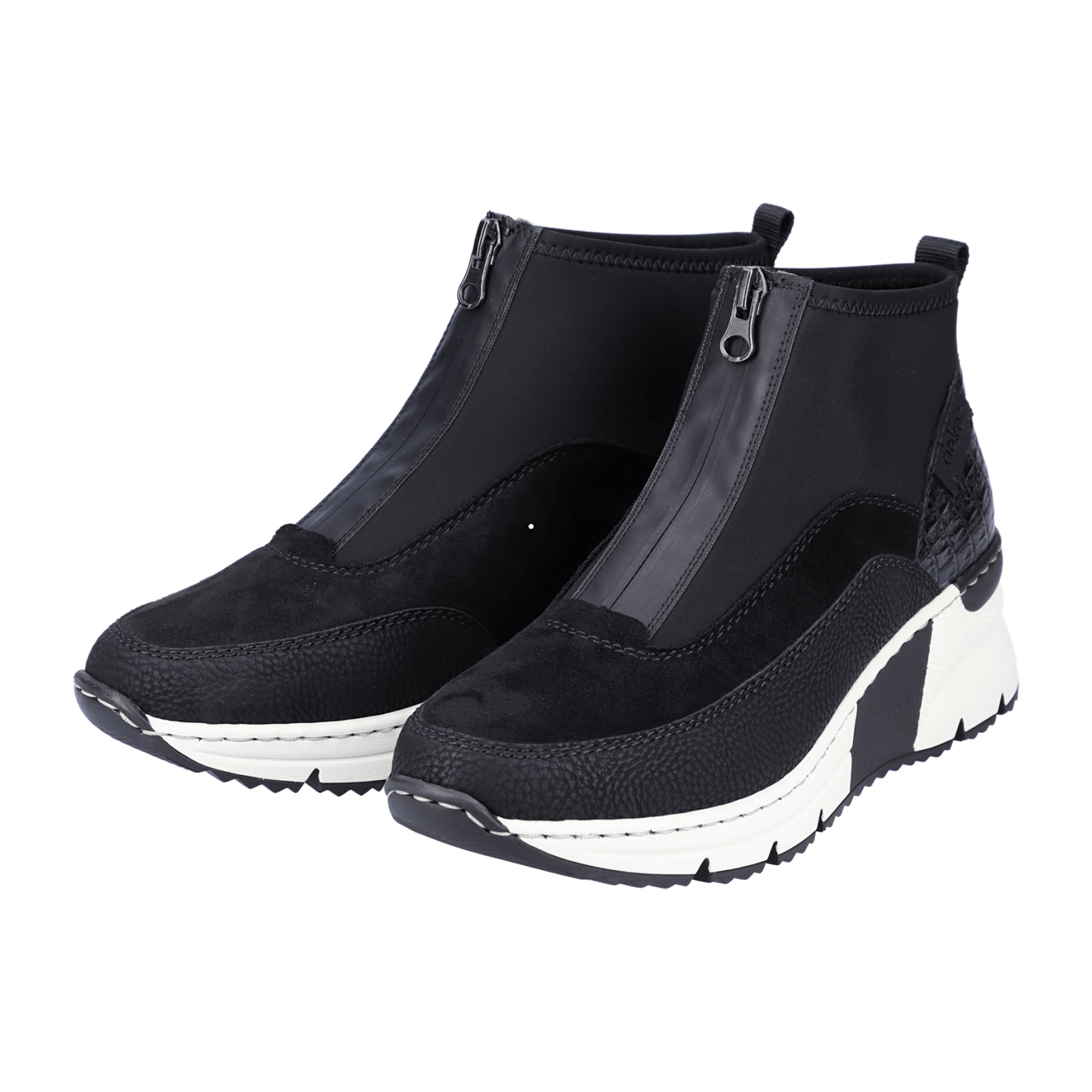 Rieker Women's Black Ankle Boots with Zipper and Cold Lining N635200