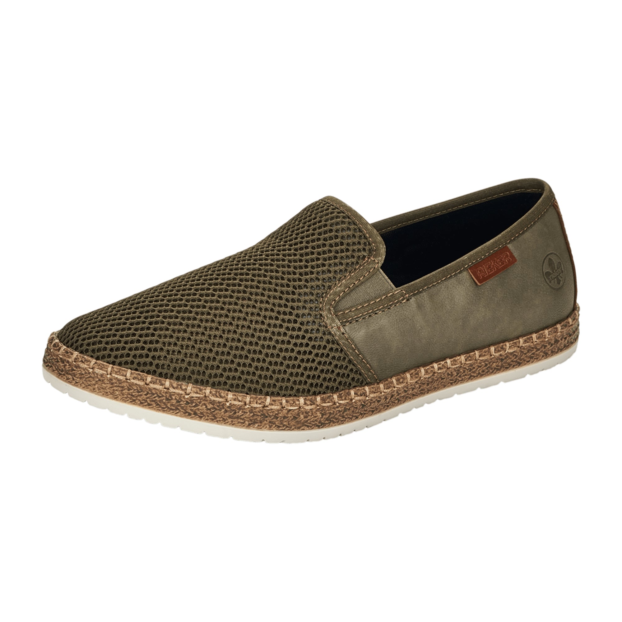 Rieker Comfortable Green Slip-On Shoes for Men with Shock Absorbing Sole